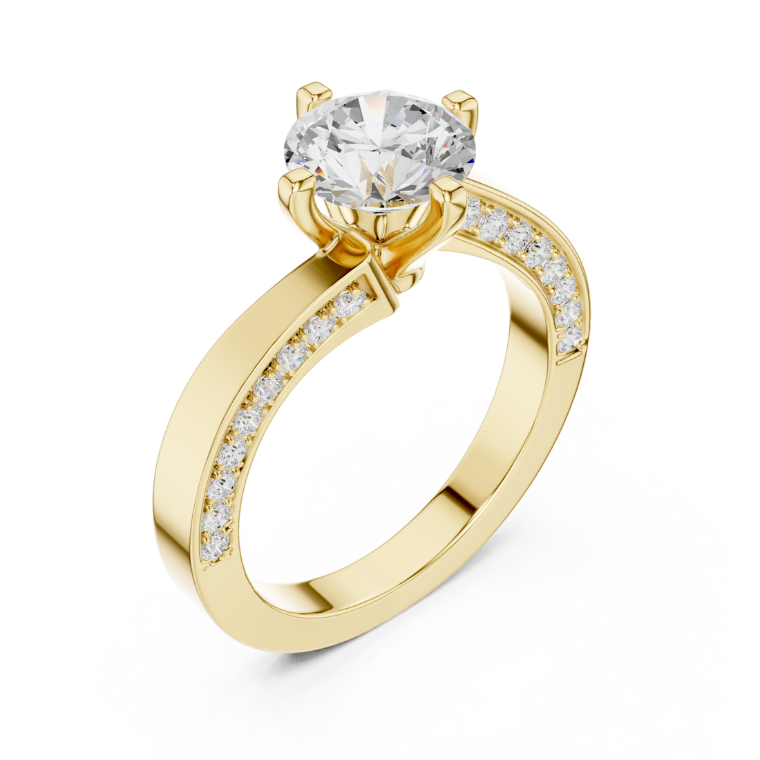 Gold Eternal Glow Classic Band Ring Right View
