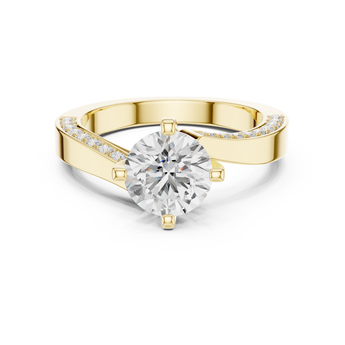 Gold Eternal Glow Classic Band Ring Right View