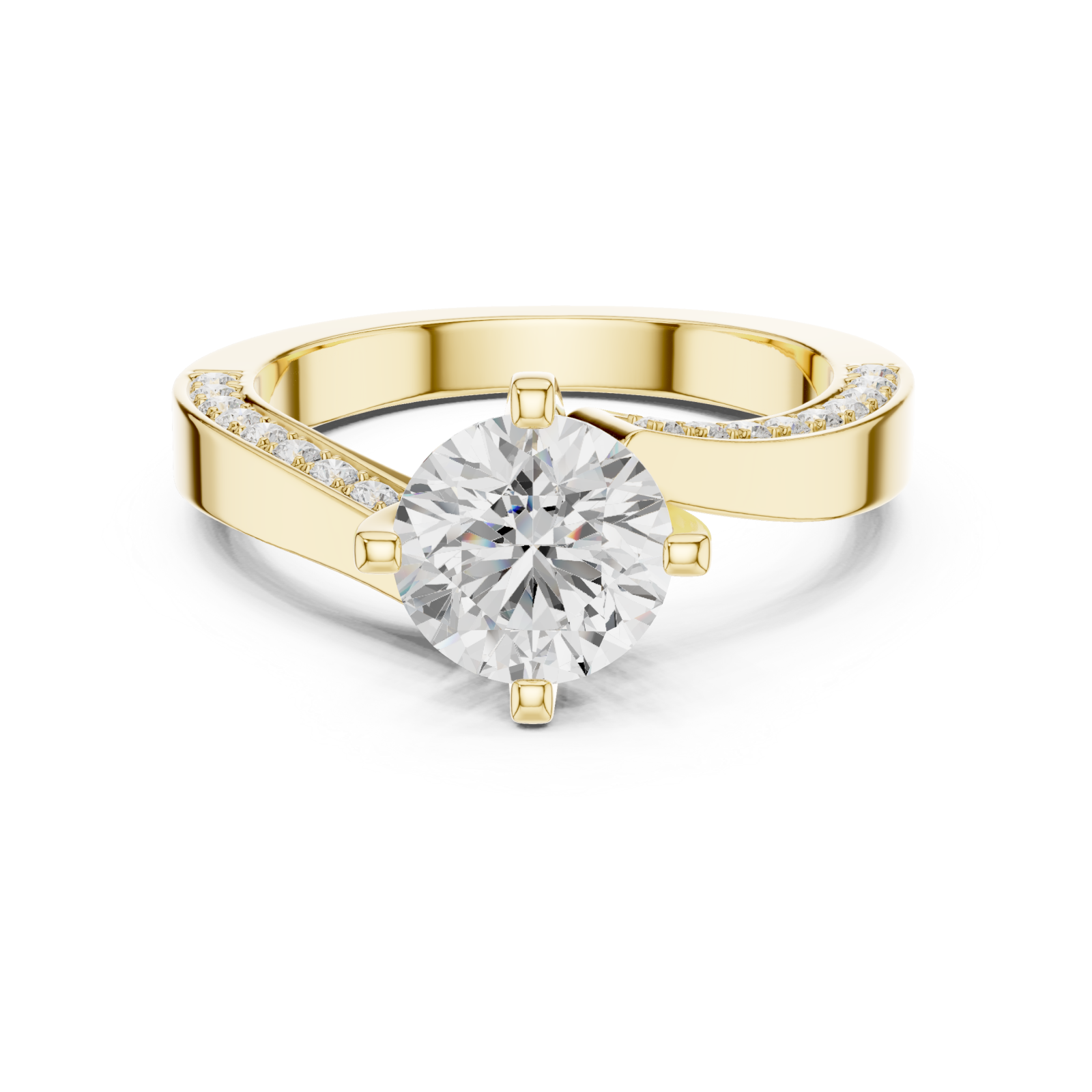  Gold Eternal Glow Classic Band Ring Front View