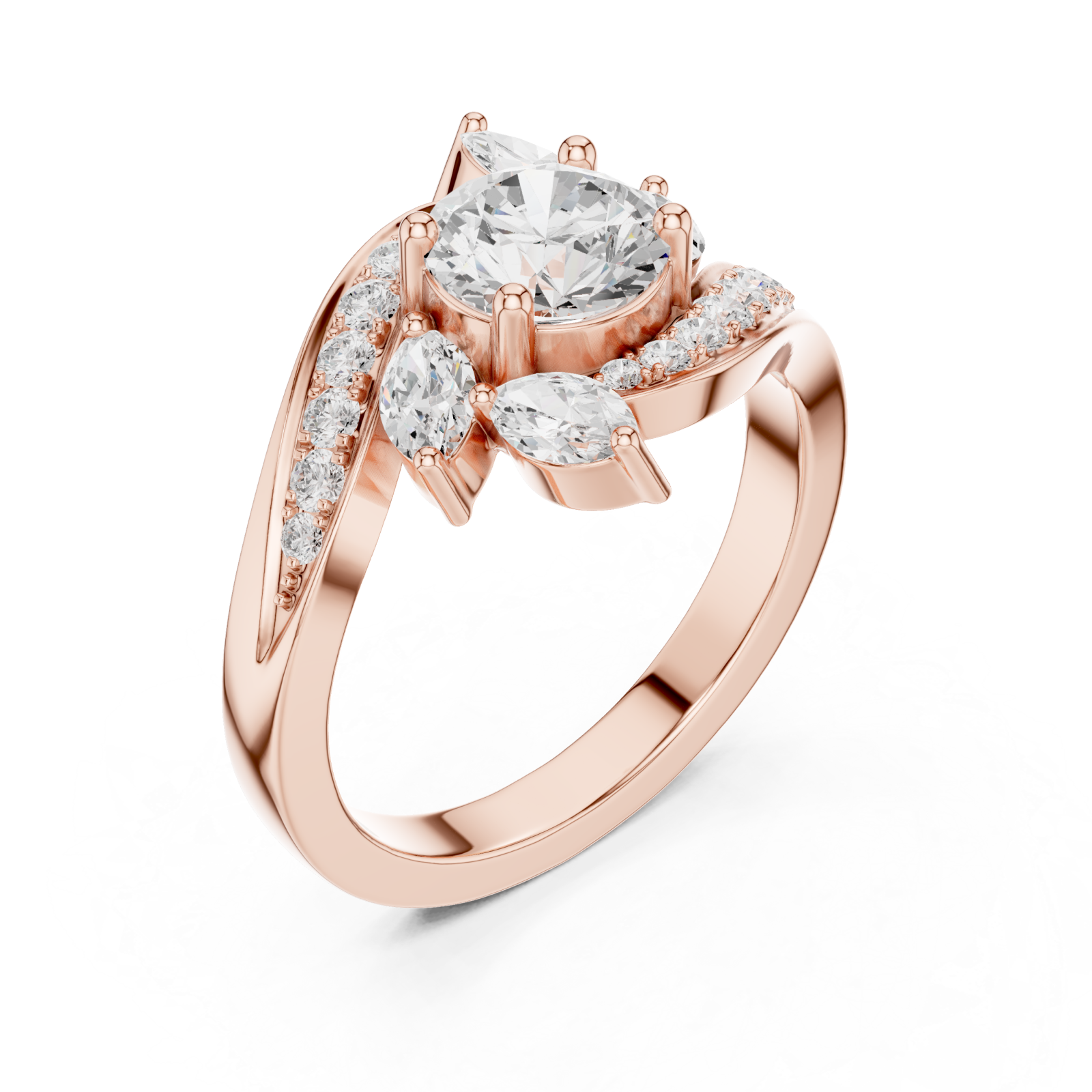  Rose Gold Celestial Whisper Shimmer Embrace Ring Right View