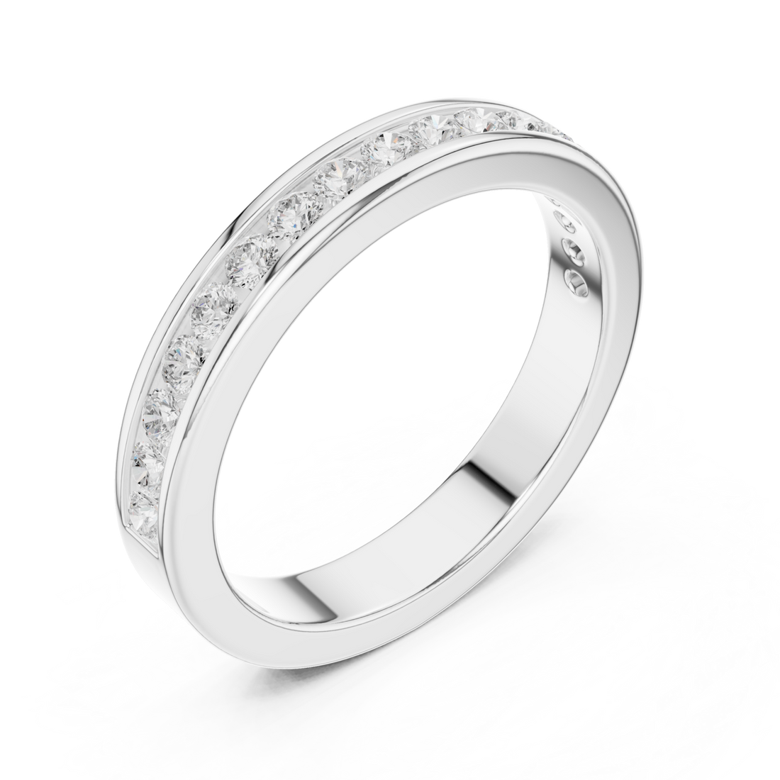  White Gold Celestial Graceful Channel Set Band Right View