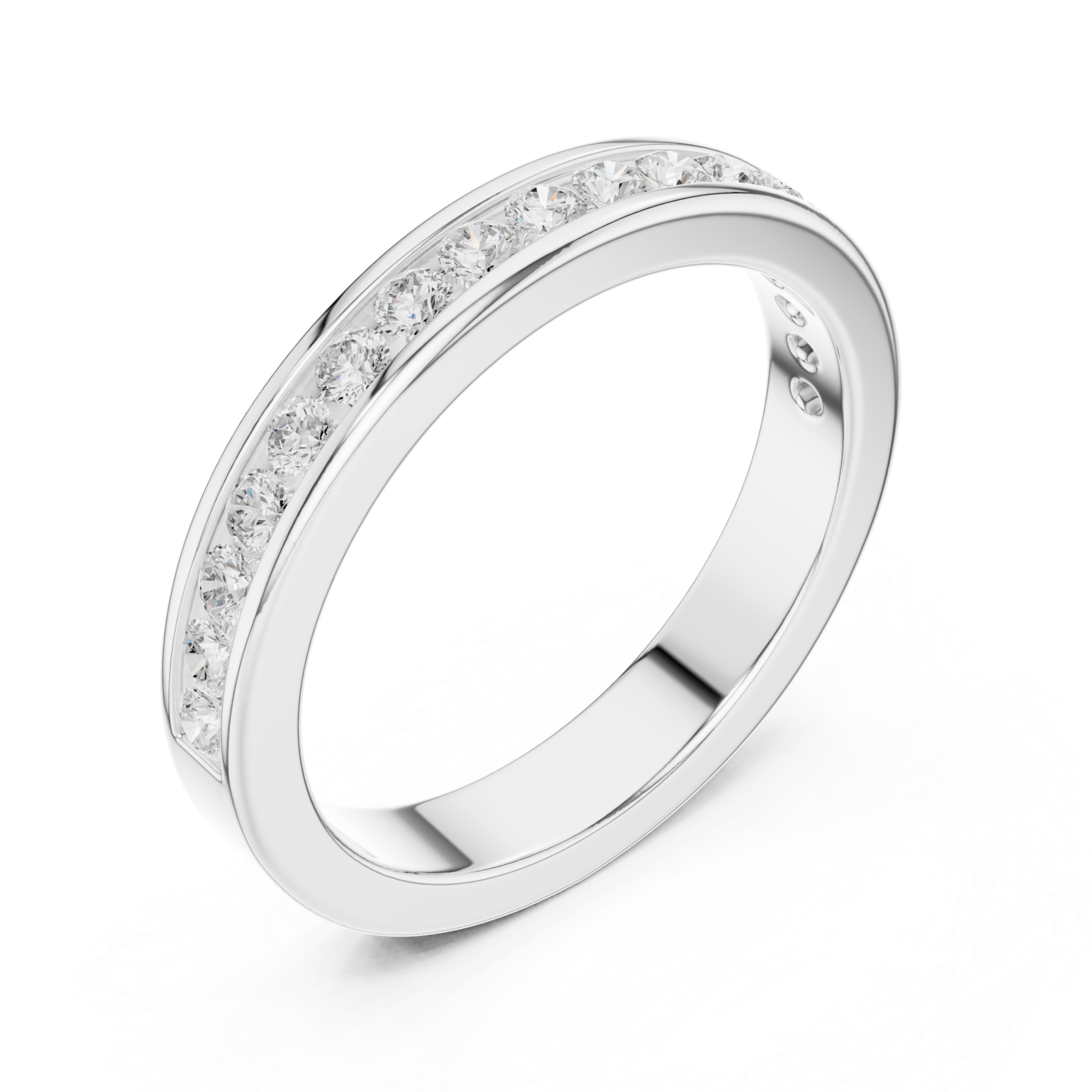 White Gold Celestial Graceful Channel Set Band Right View