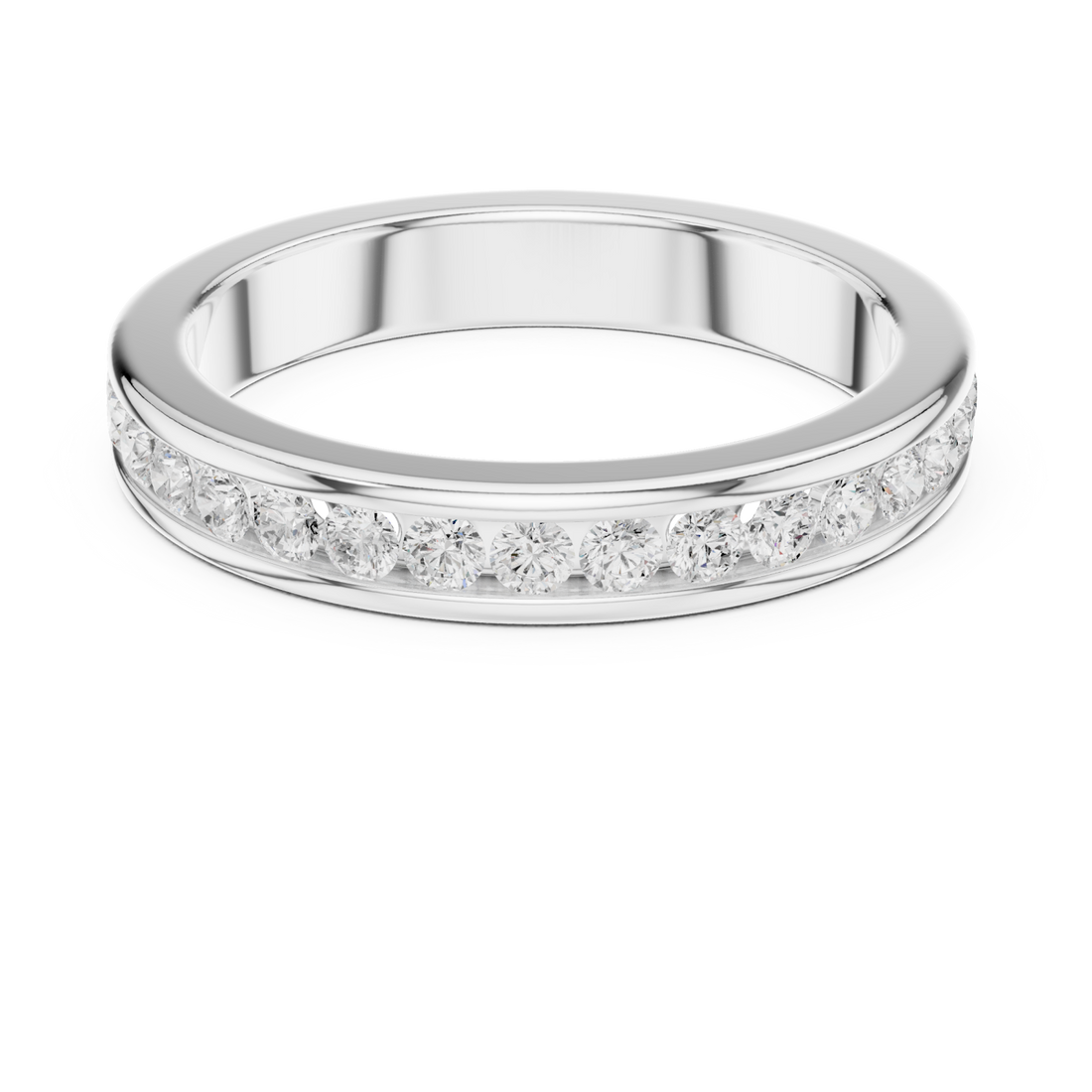  White Gold Celestial Graceful Channel Set Band Right View