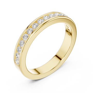 Gold Celestial Graceful Channel Set Band Right View