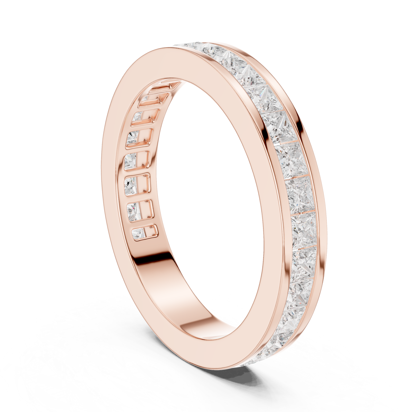  Rose Gold Radiant Promise Eternity Band Ring Left View
