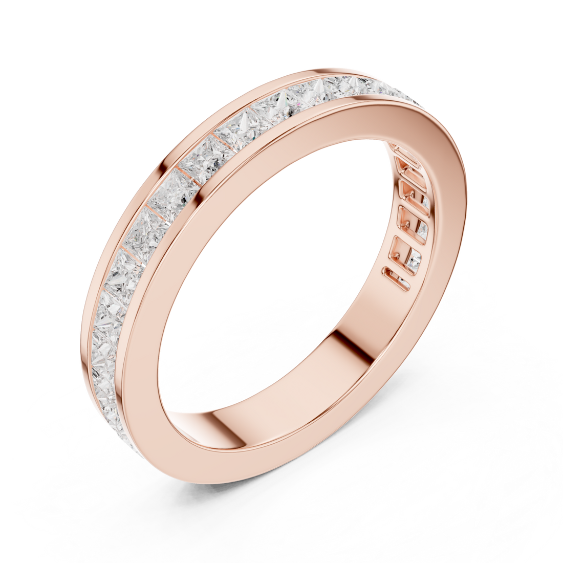  Rose Gold Radiant Promise Eternity Band Ring Right View