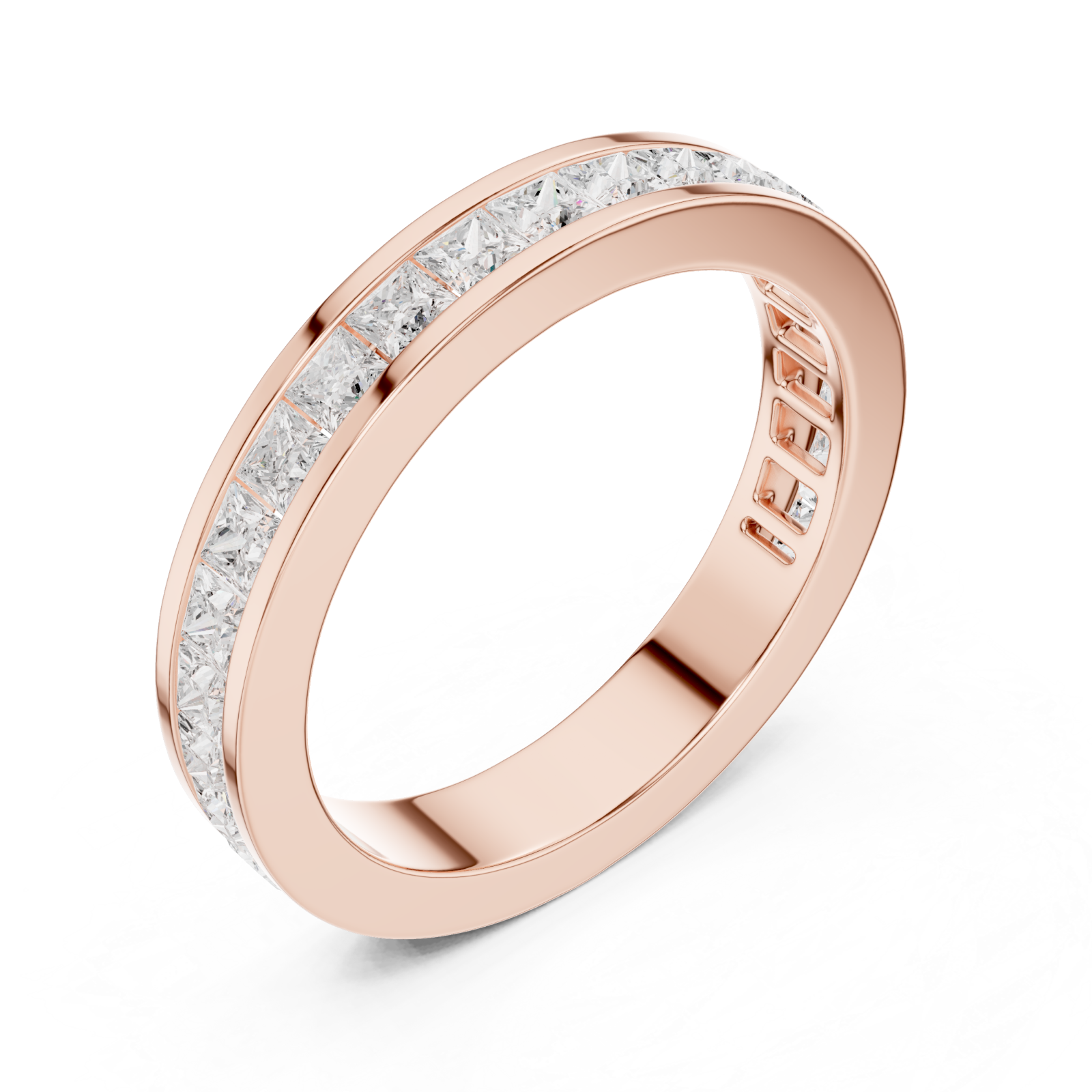 Rose Gold Radiant Promise Eternity Band Ring Right View