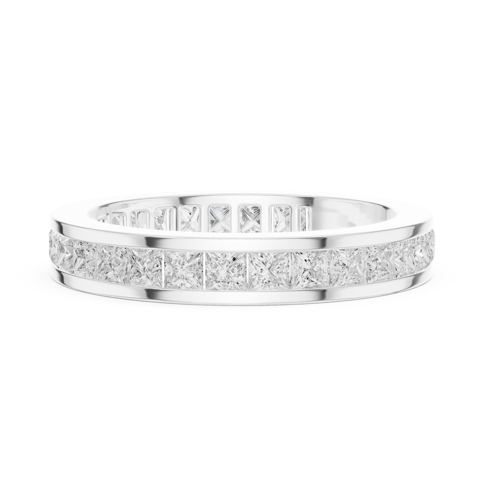  White Gold Radiant Promise Eternity Band Ring Side View