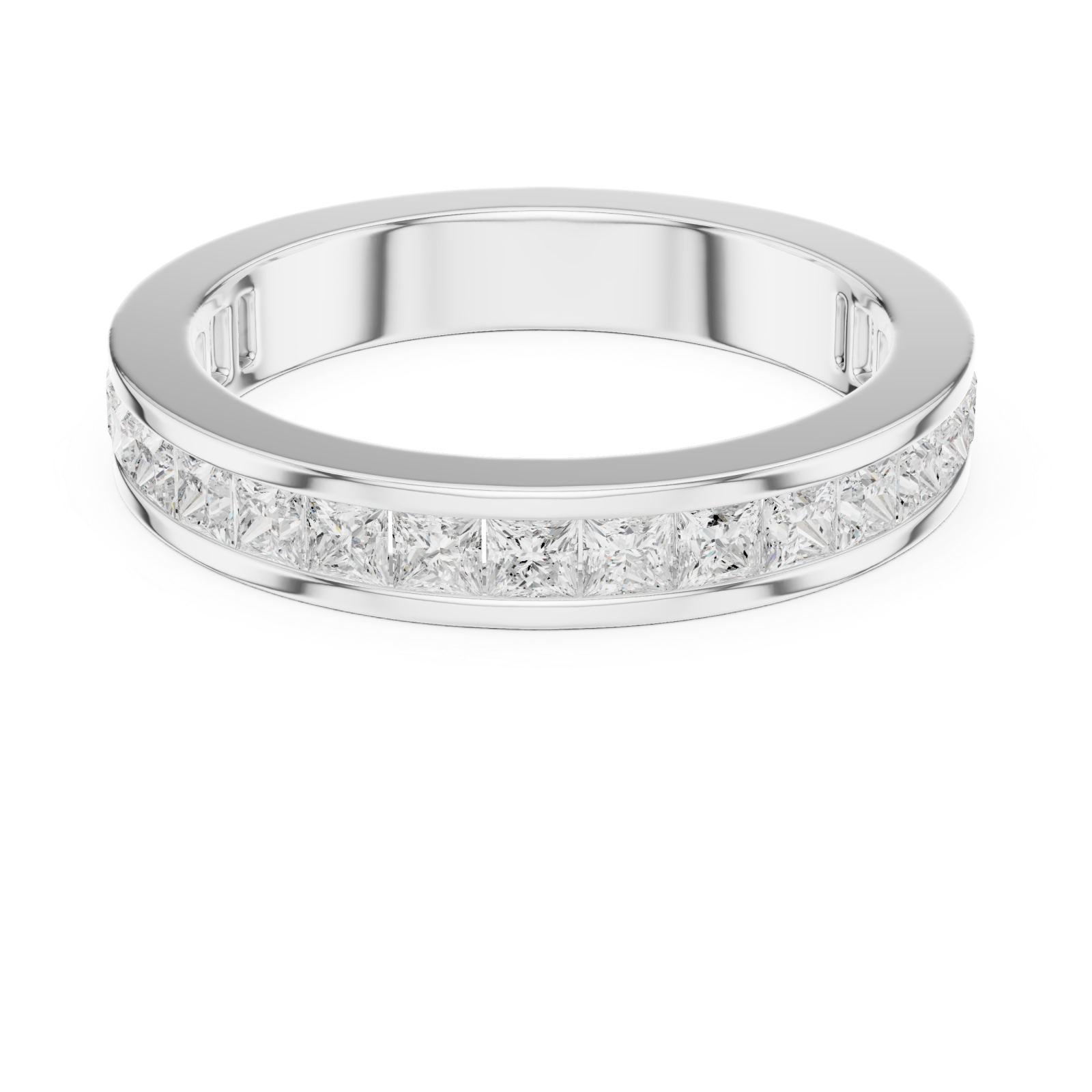  White Gold Radiant Promise Eternity Band Ring Front View