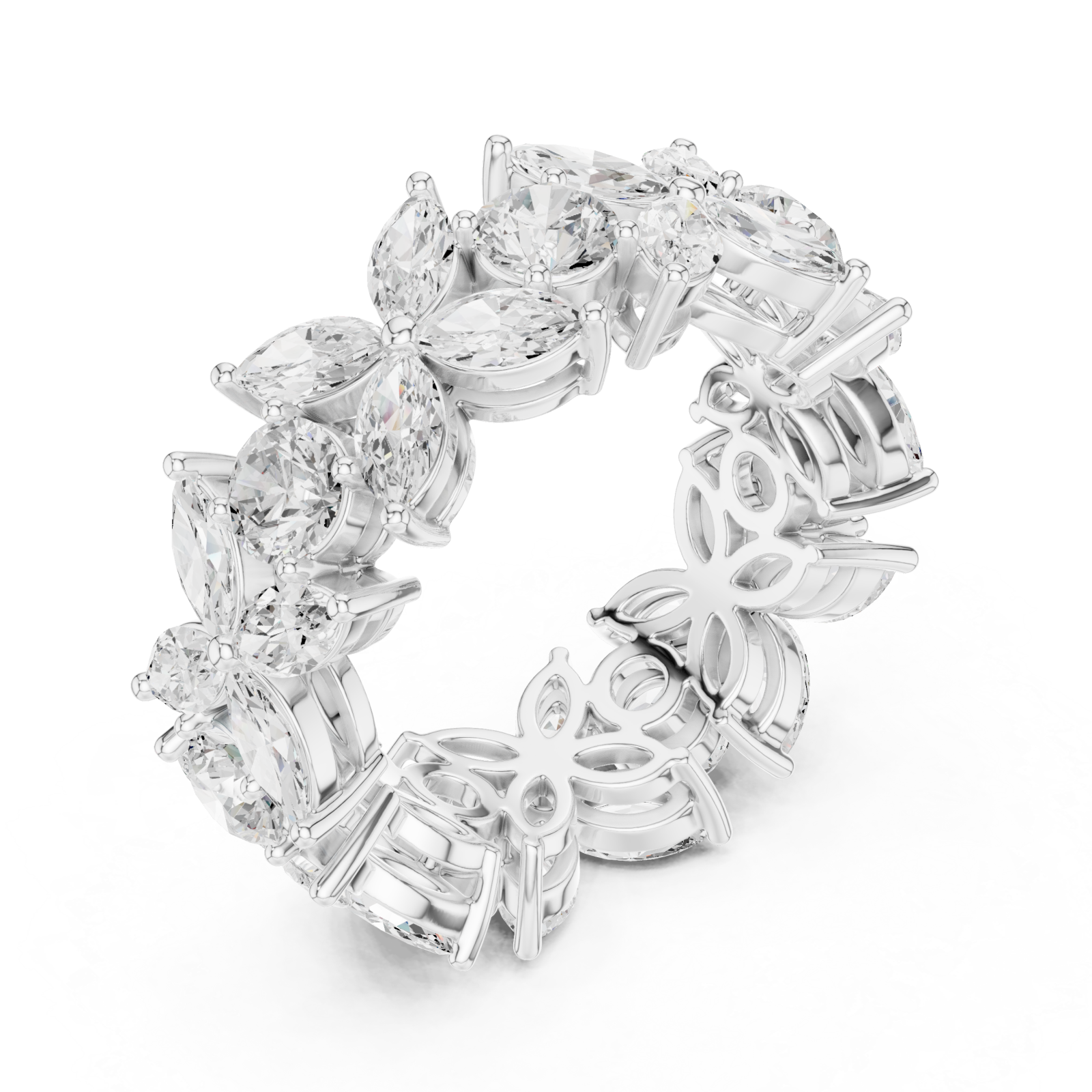  White Gold Radiant Blossom Full Eternity Band Right View
