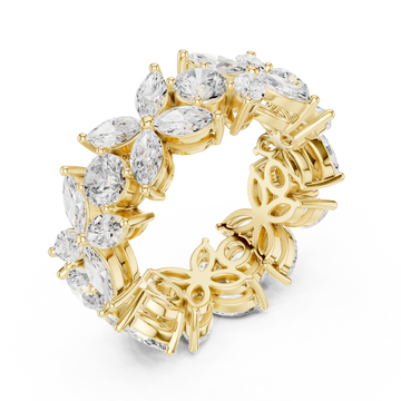 Gold Radiant Blossom Full Eternity Band Right View