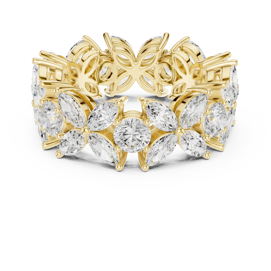 Gold Radiant Blossom Full Eternity Band Right View
