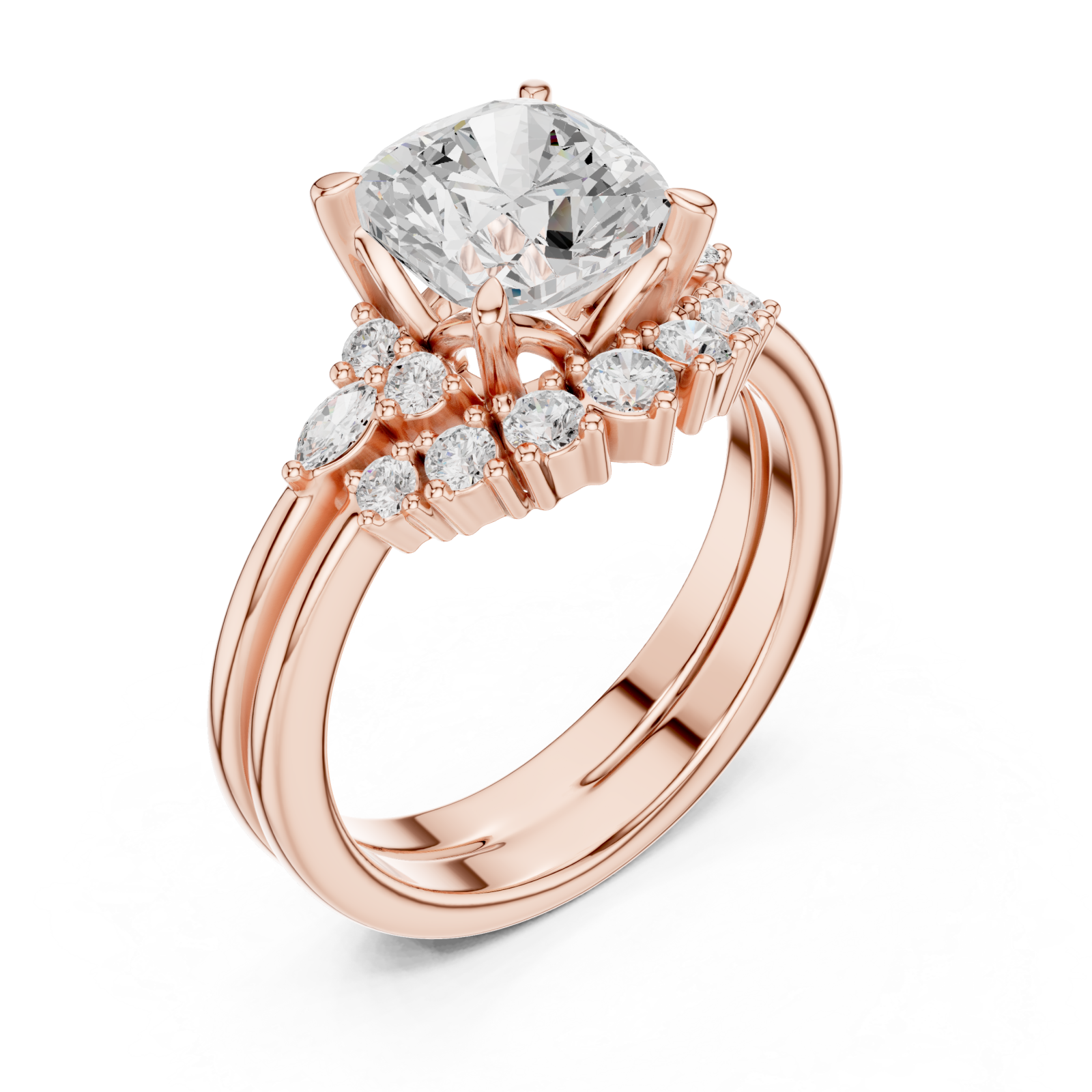  Rose Gold Lustrous Aura Harmony Statement Band Right View