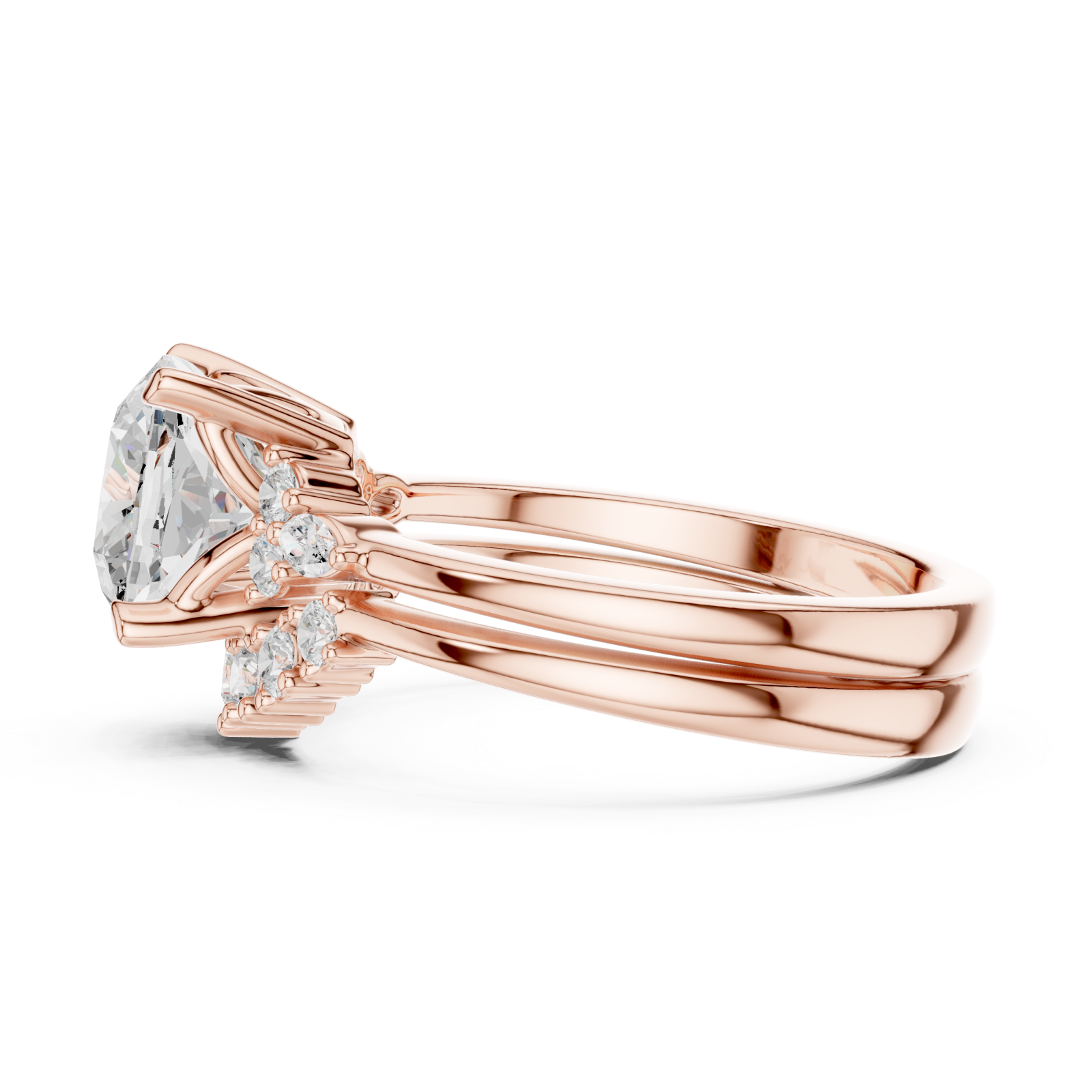  Rose Gold Lustrous Aura Harmony Statement Band Side View
