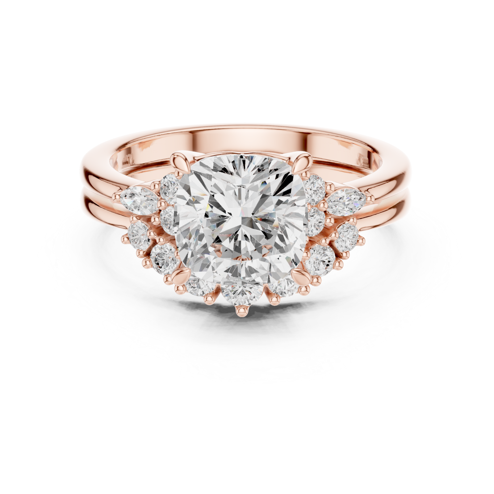  Rose Gold Lustrous Aura Harmony Statement Band Front View