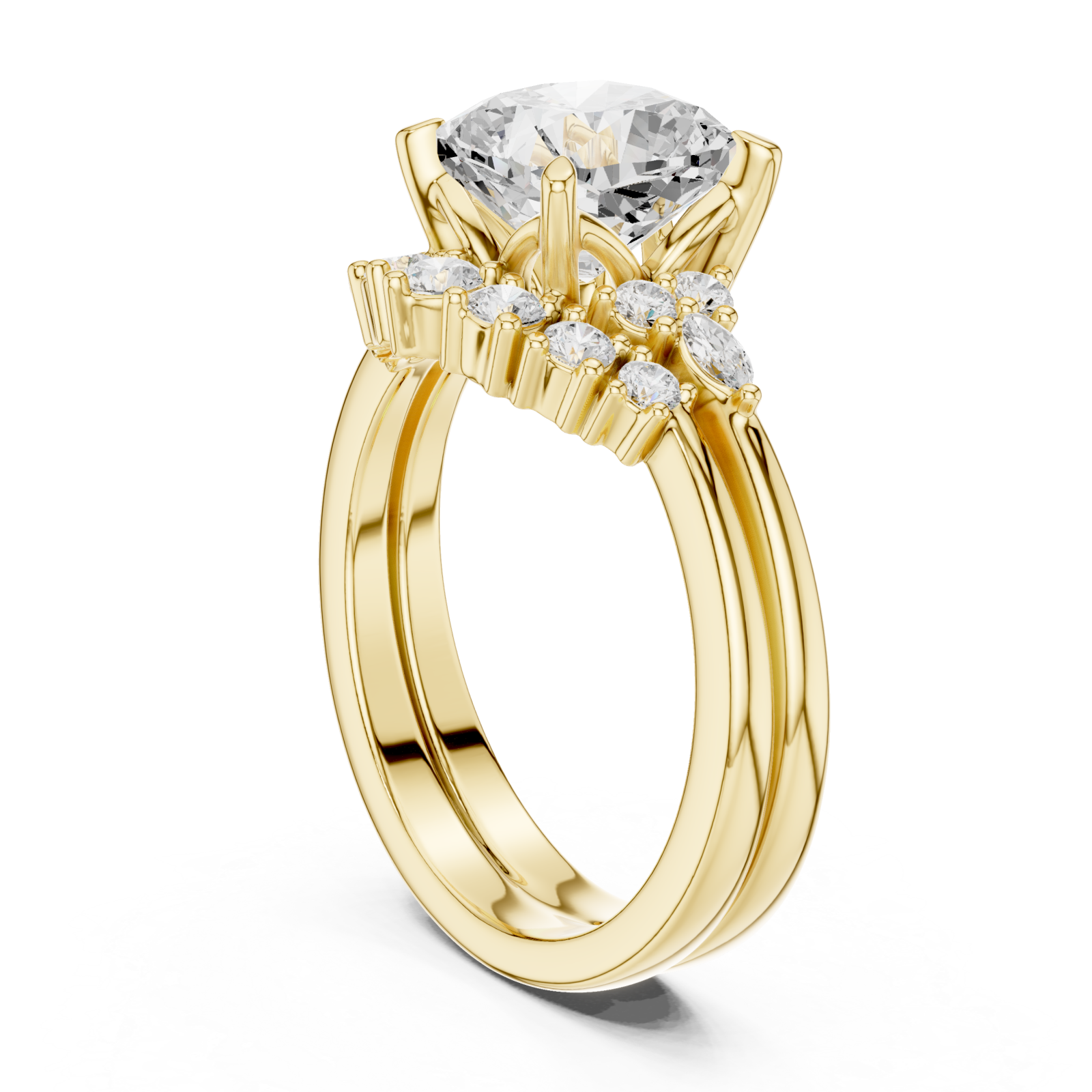  Gold Lustrous Aura Harmony Statement Band Left View