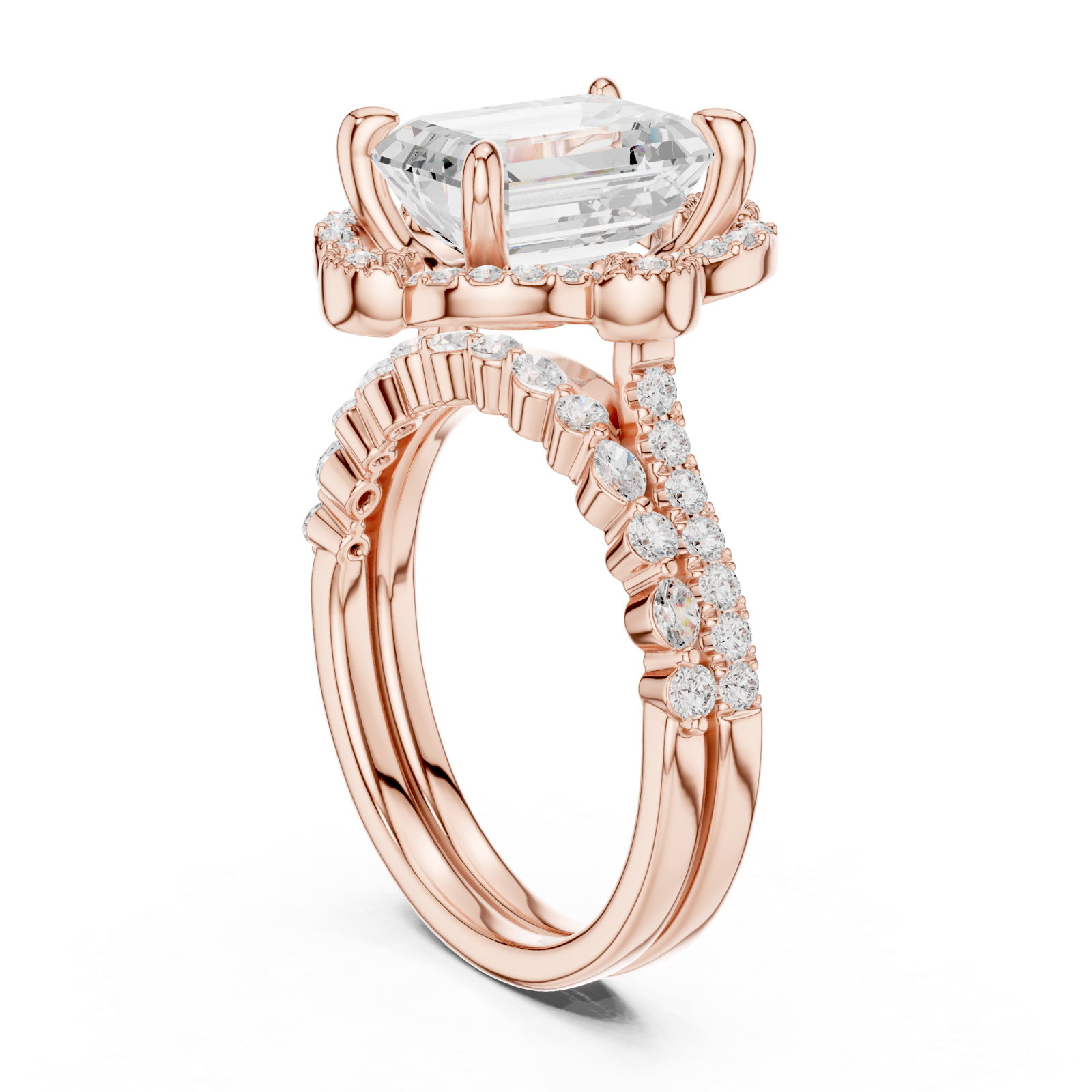  Rose Gold Majestic Cascade Crown Ring Left View