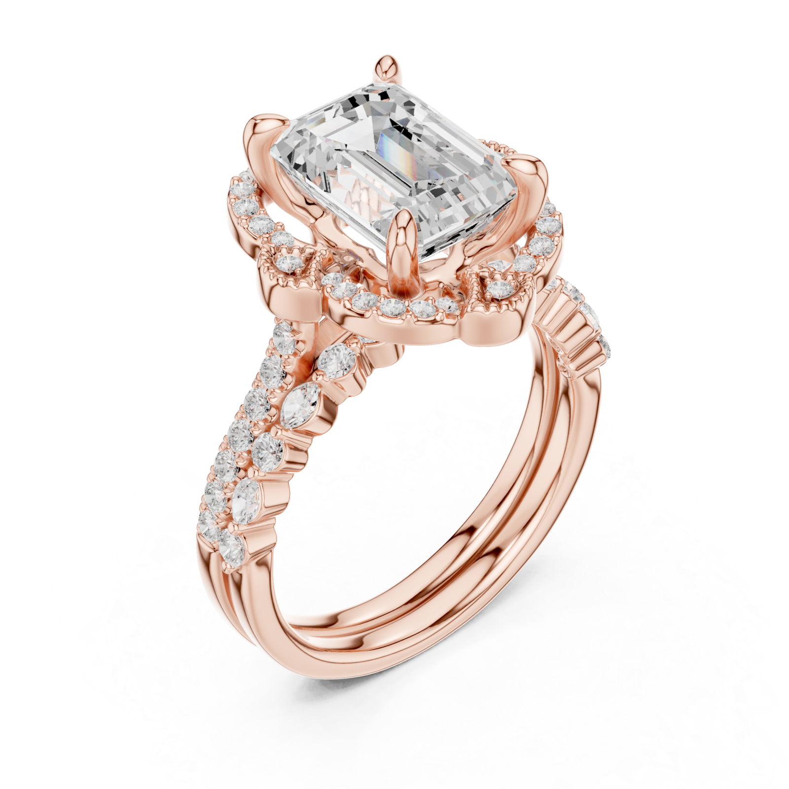  Rose Gold Majestic Cascade Crown Ring Right View