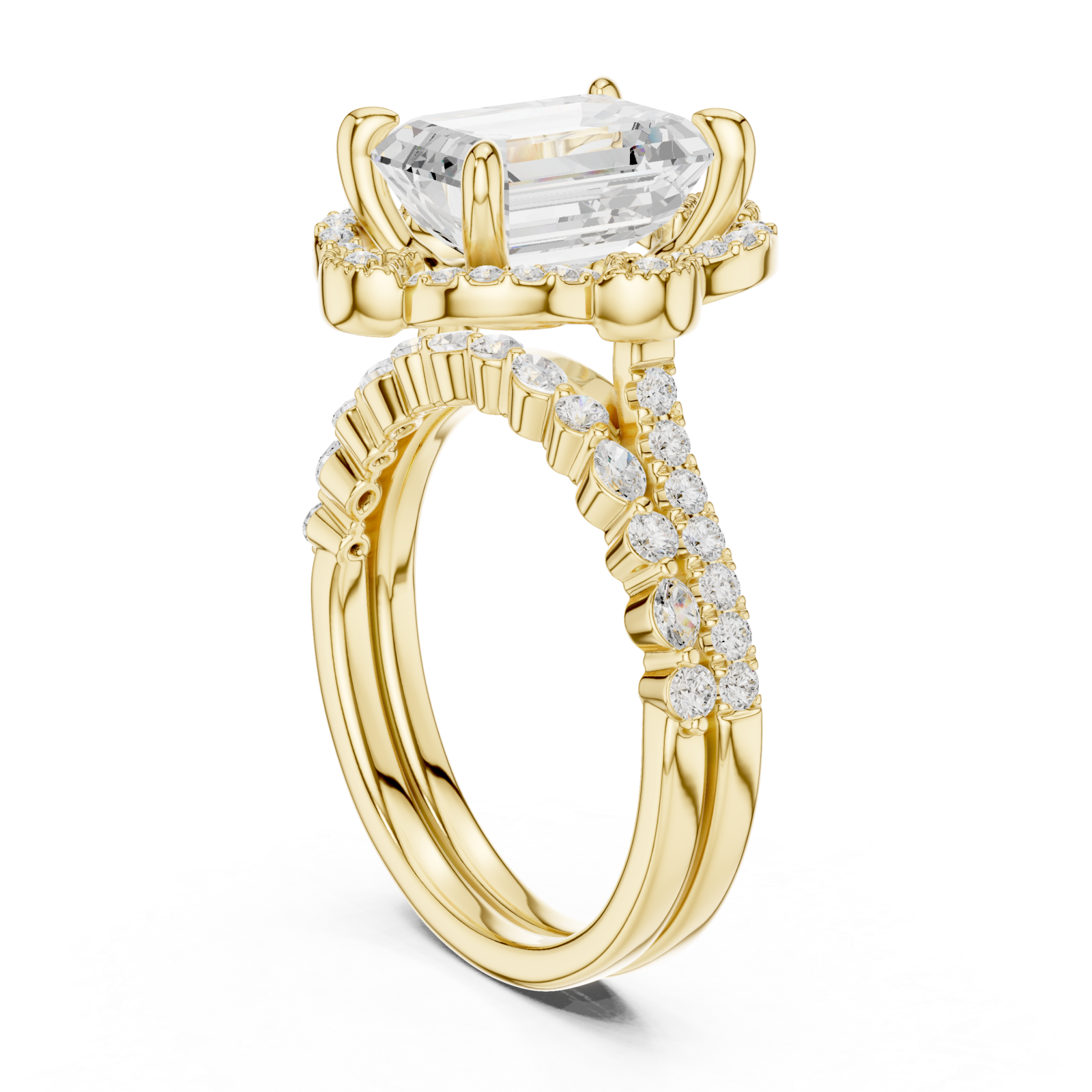  Gold Majestic Cascade Crown Ring Left View