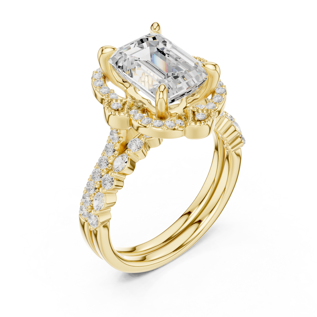 Gold Majestic Cascade Crown Ring Right View