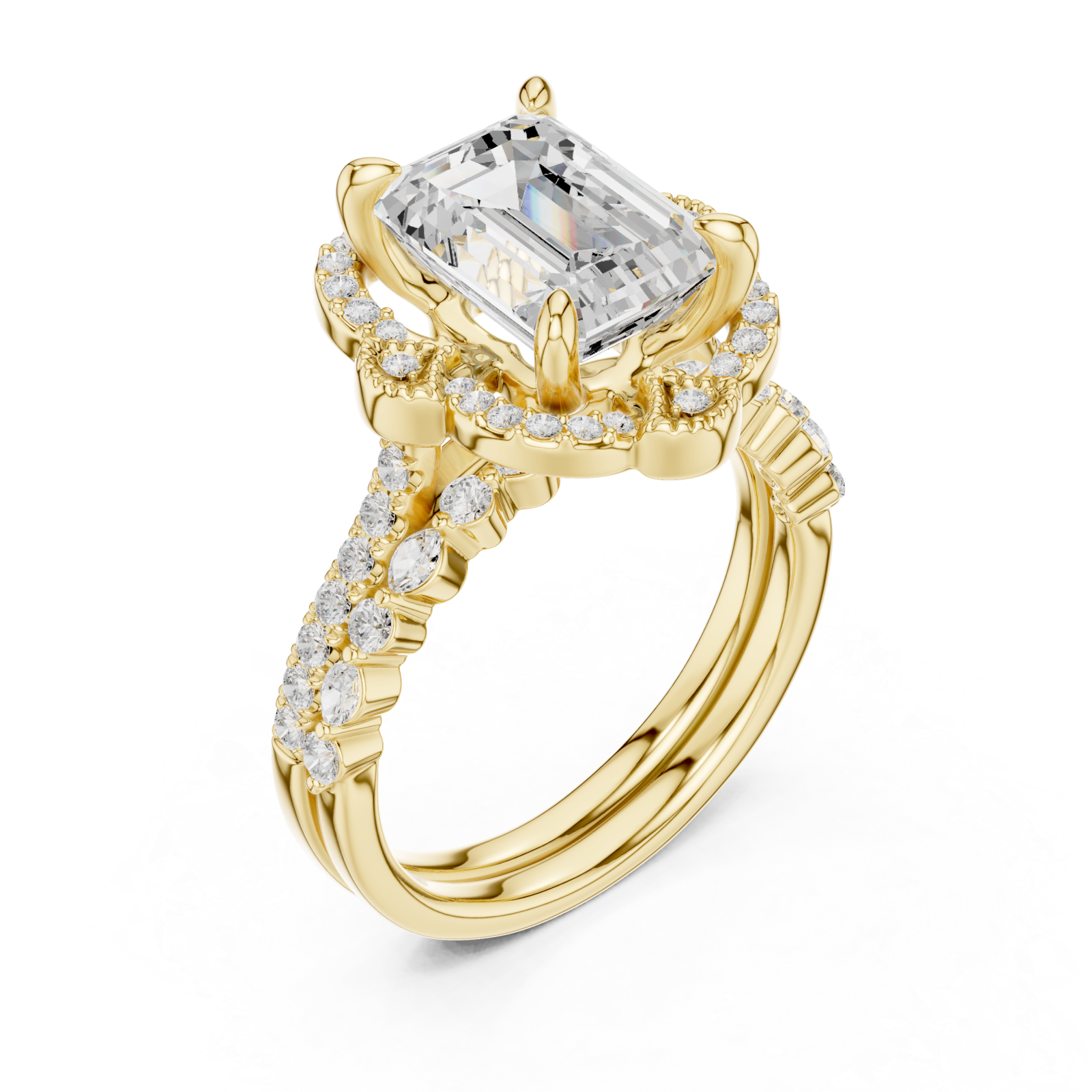 Gold Majestic Cascade Crown Ring Right View