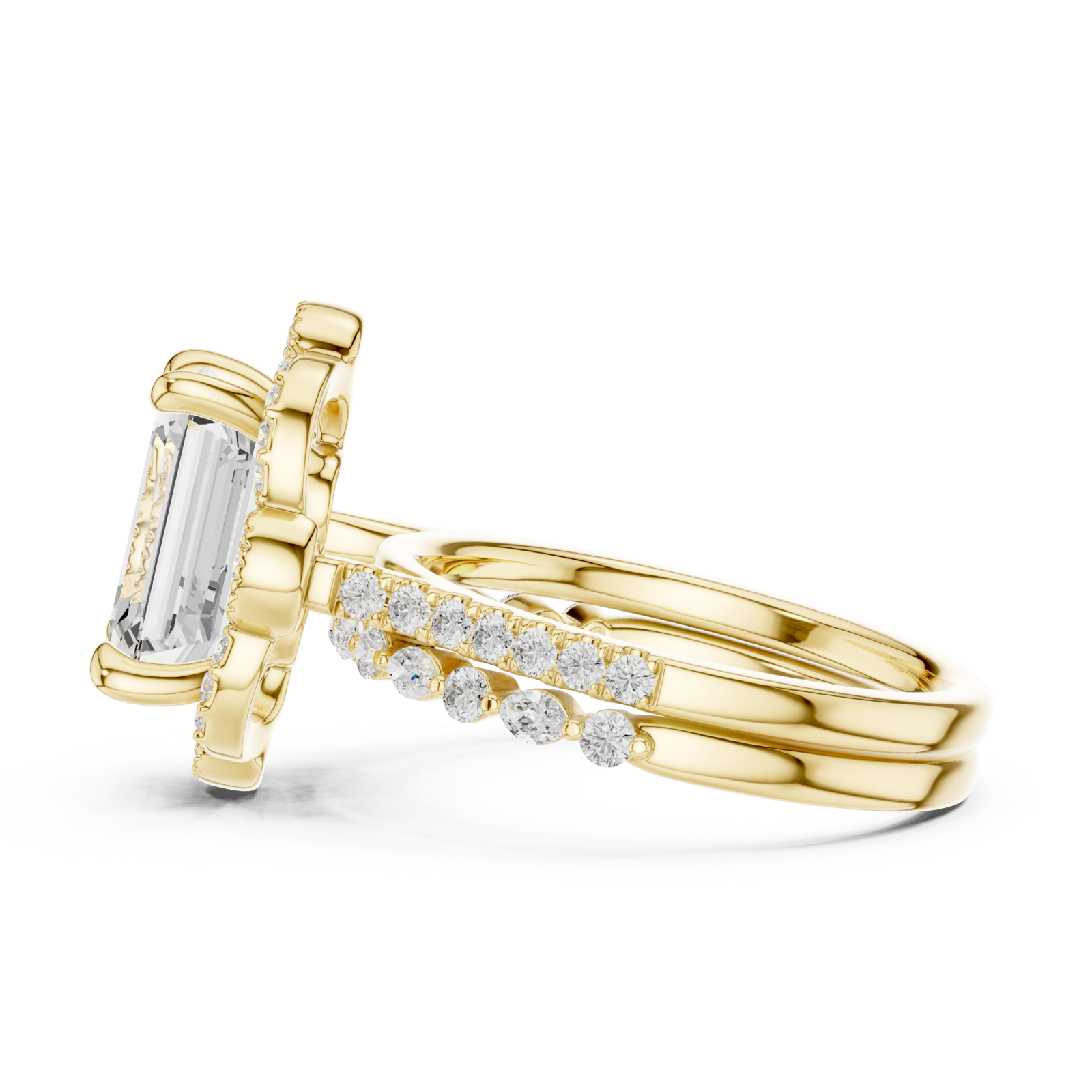  Gold Majestic Cascade Crown Ring Side View