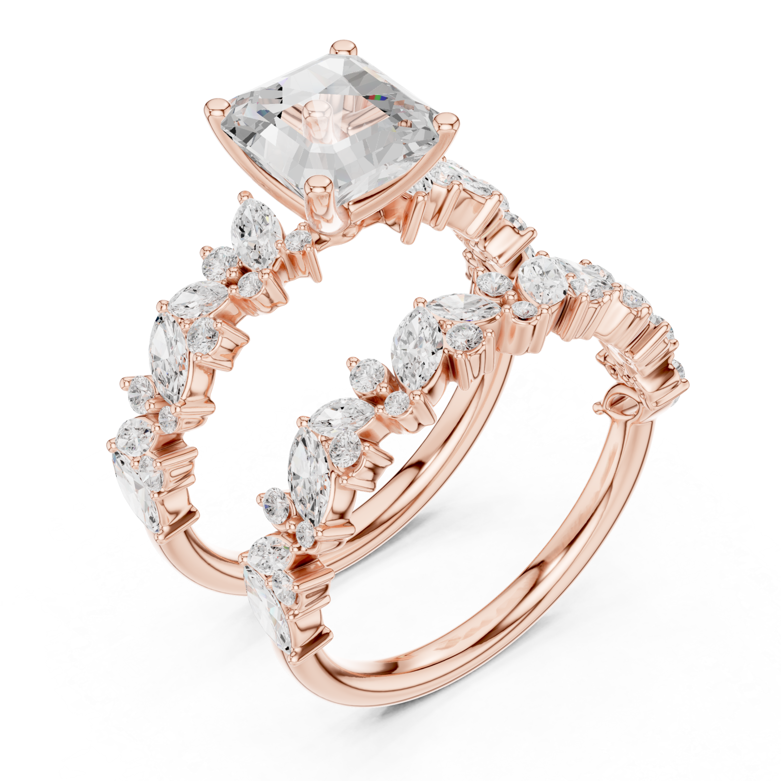  Rose Gold Whispering Garland Vine Eternity Band Ring Right View