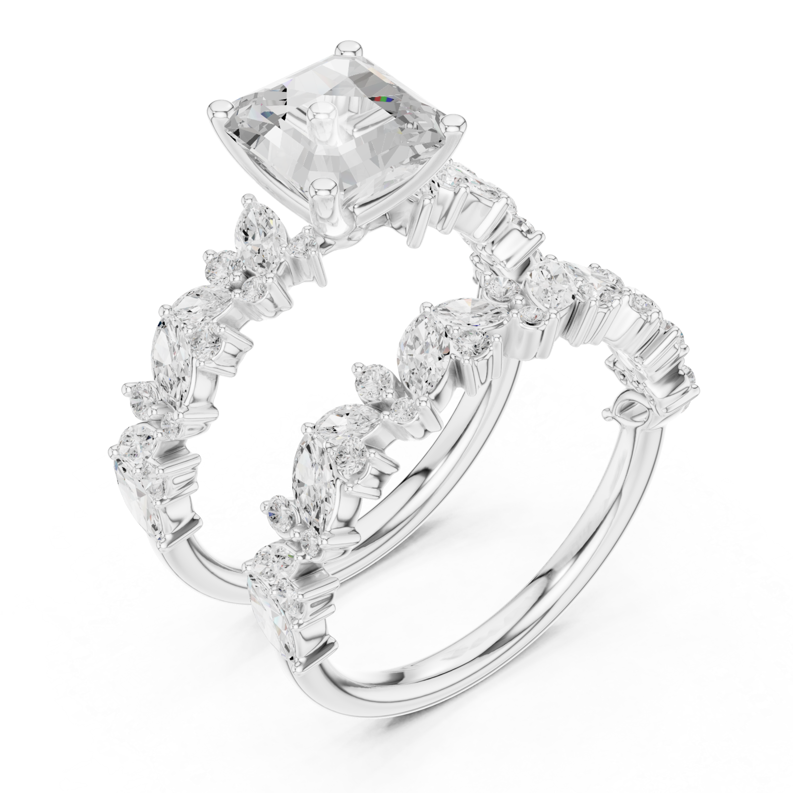  White Gold Whispering Garland Vine Eternity Band Ring Right View
