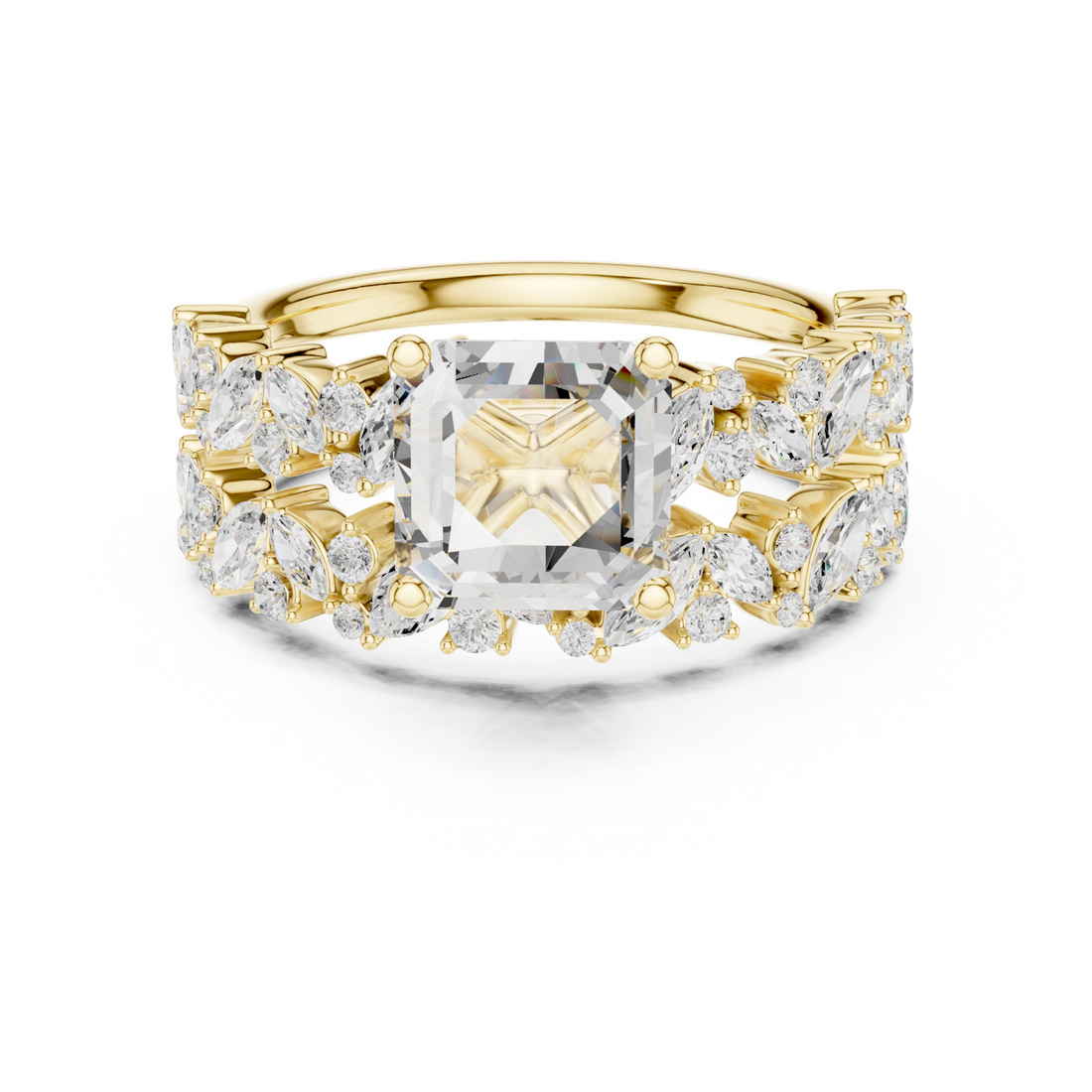 Gold Whispering Garland Vine Eternity Band Ring Right View