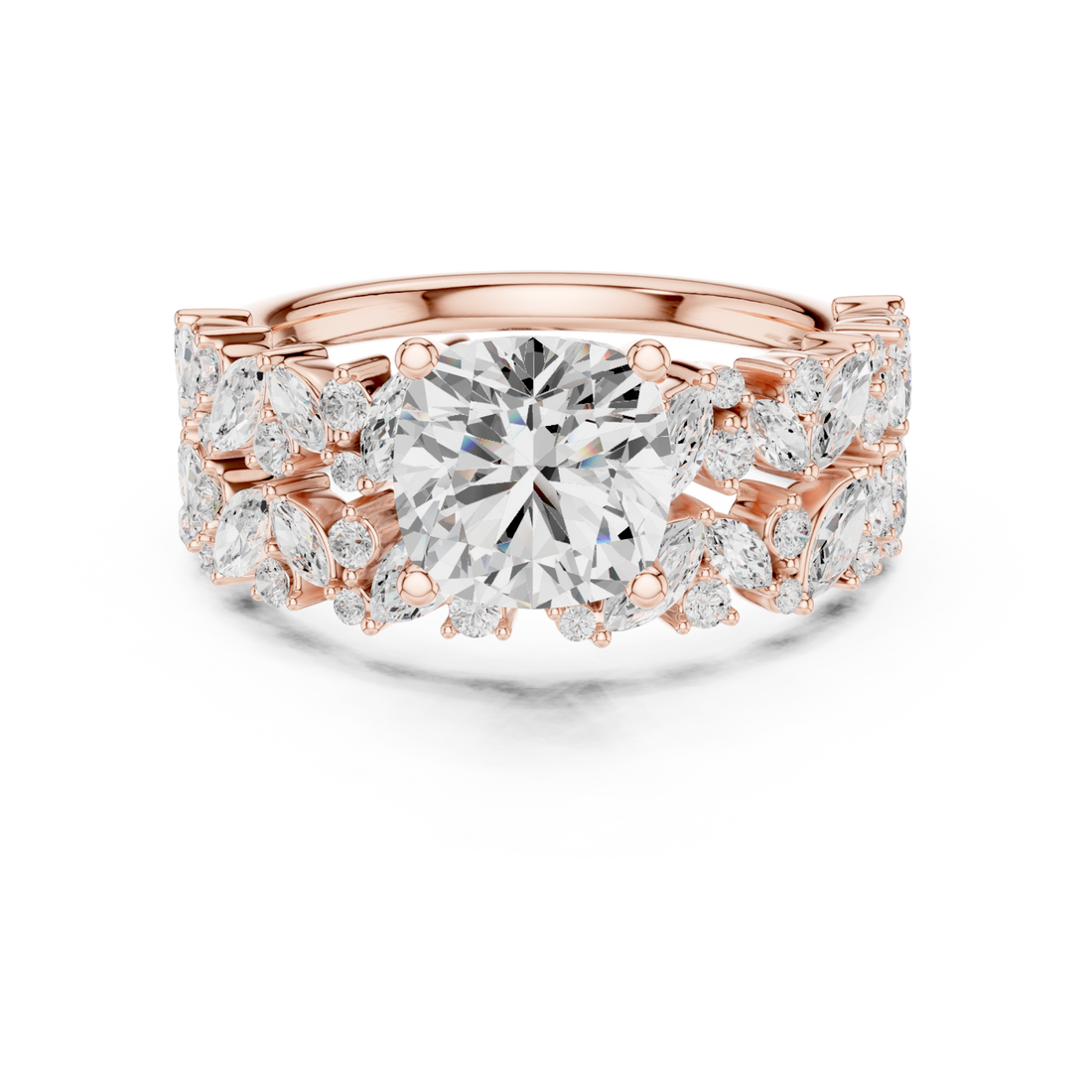  Rose Gold Radiant Majesty Bridal Set Right View