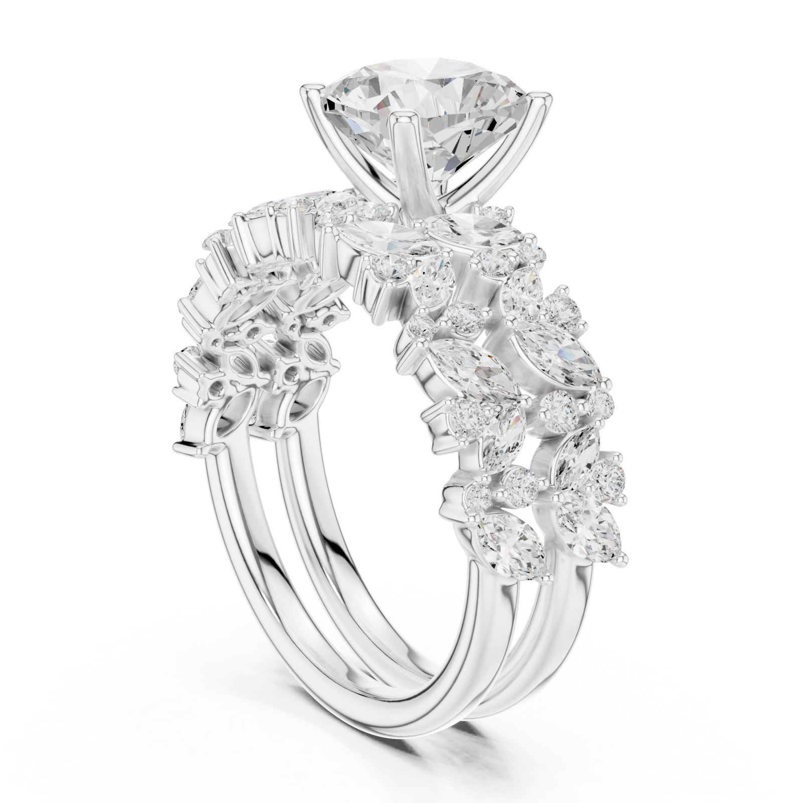  White Gold Radiant Majesty Bridal Set Left View