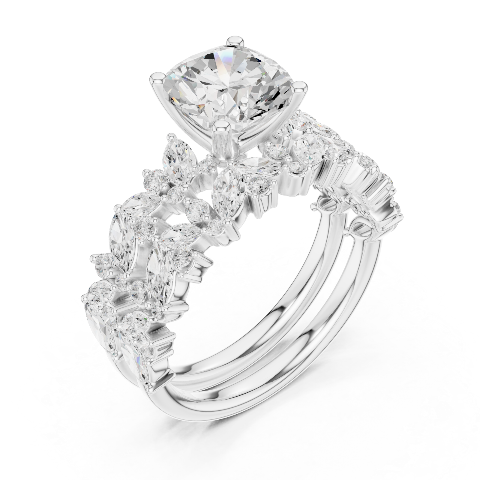  White Gold Radiant Majesty Bridal Set Right View