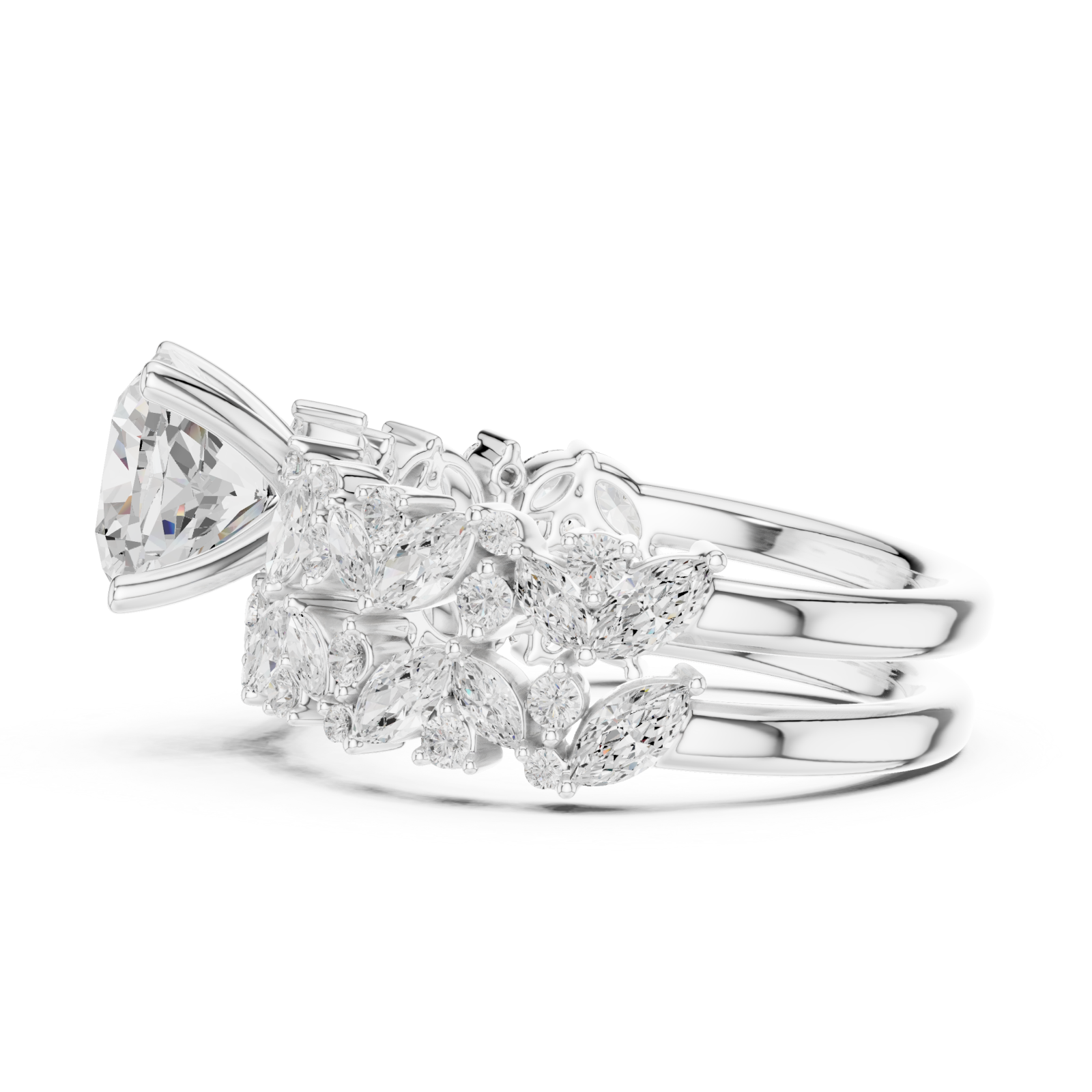  White Gold Radiant Majesty Bridal Set Side View