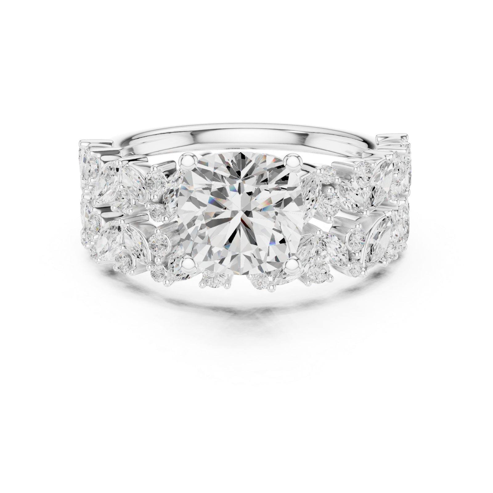  White Gold Radiant Majesty Bridal Set Front View