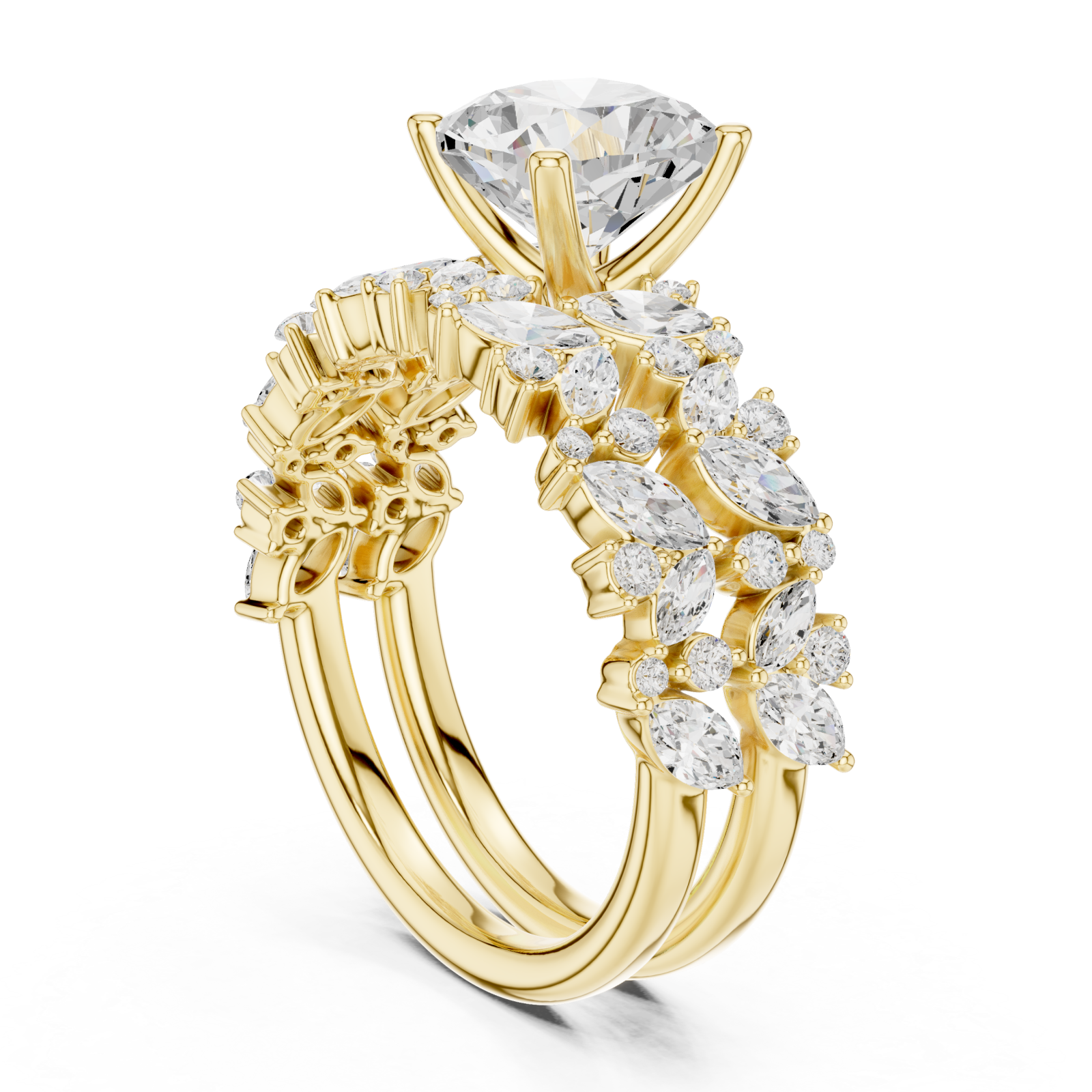 Gold Radiant Majesty Bridal Set Left View