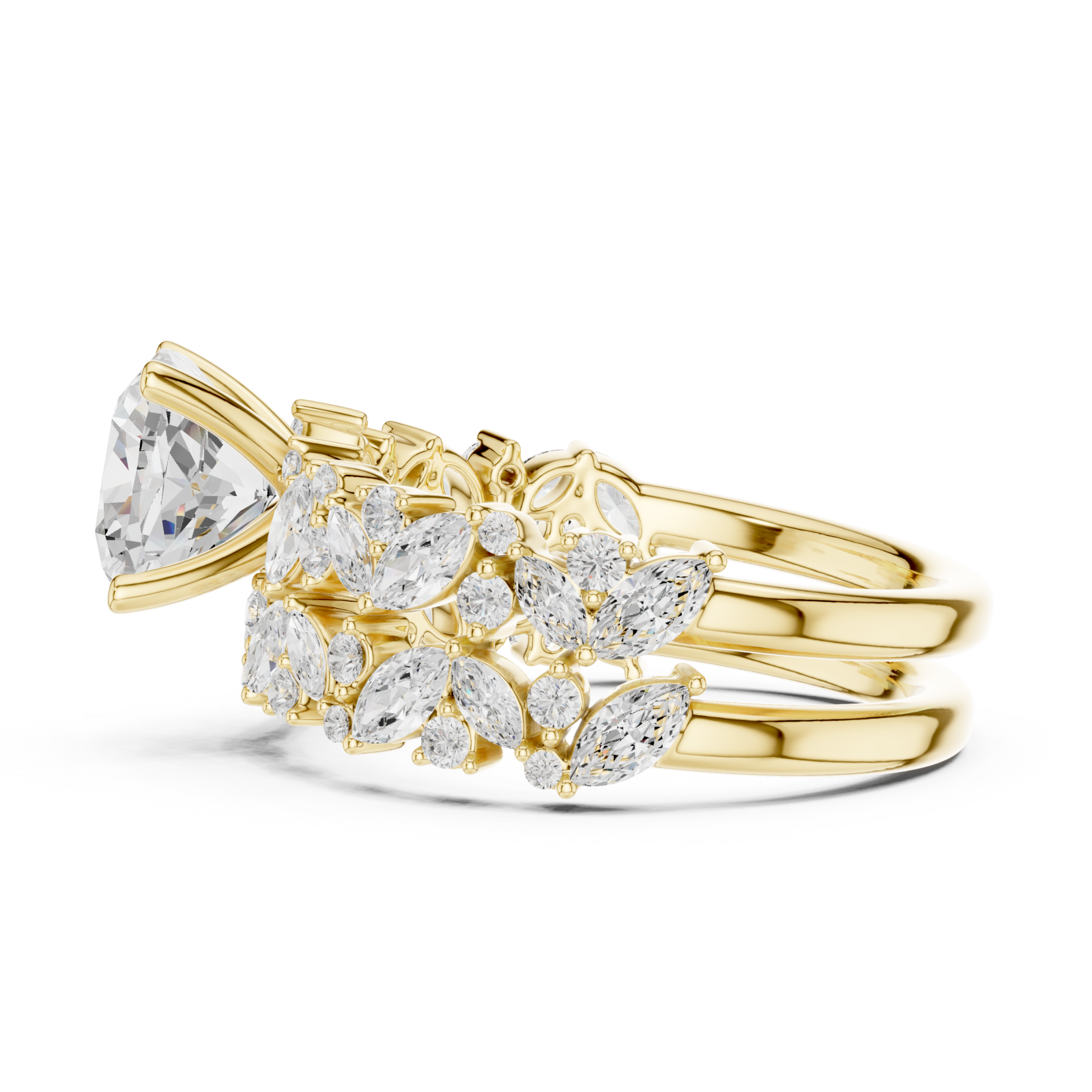  Gold Radiant Majesty Bridal Set Side View