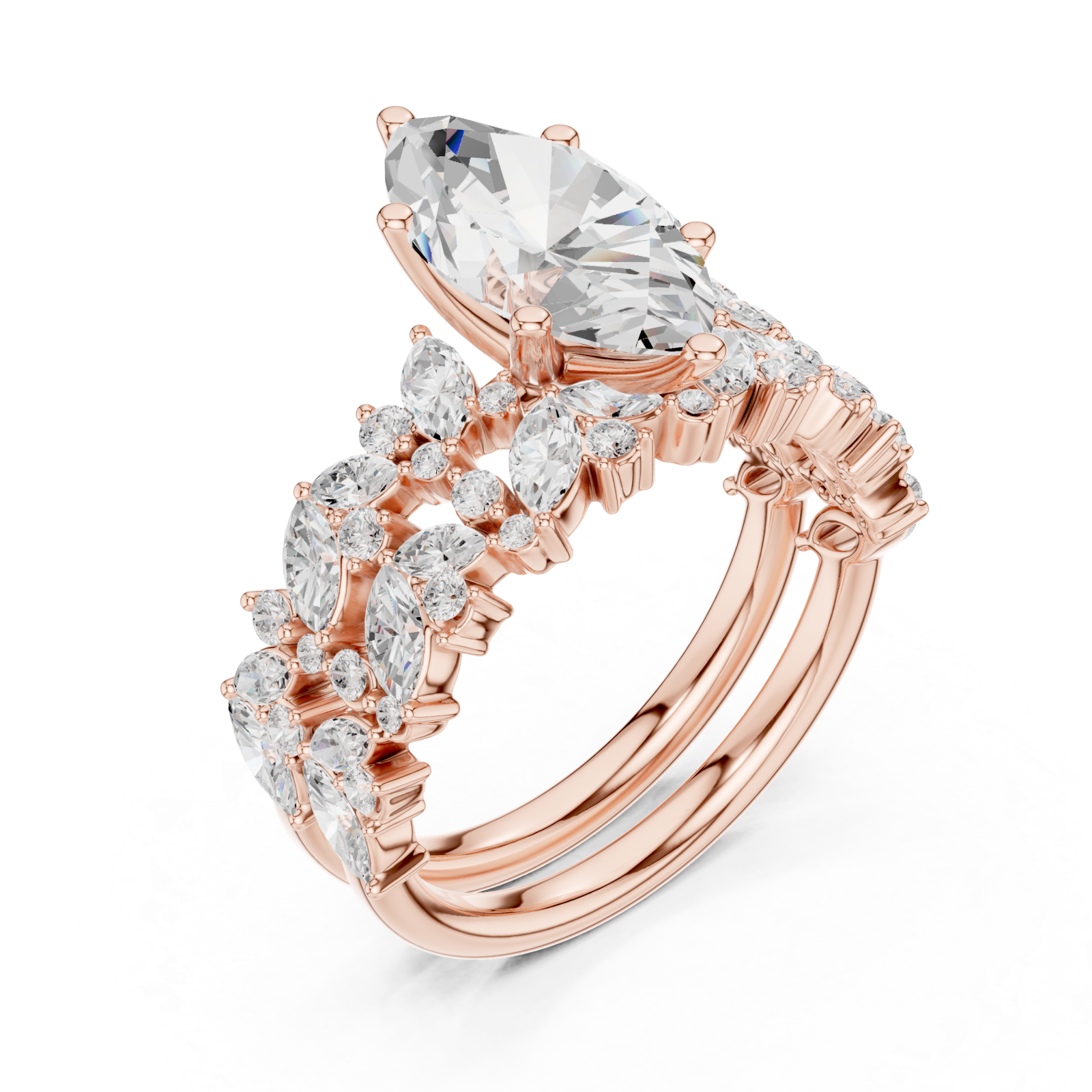  Rose Gold Eternal Grace Blossom Band Ring Right View