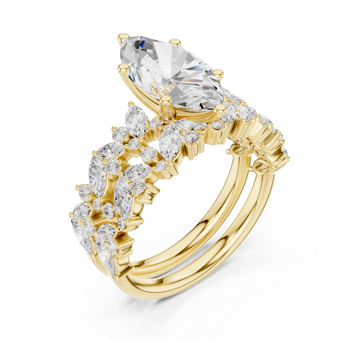 Gold Eternal Grace Blossom Band Ring Right View