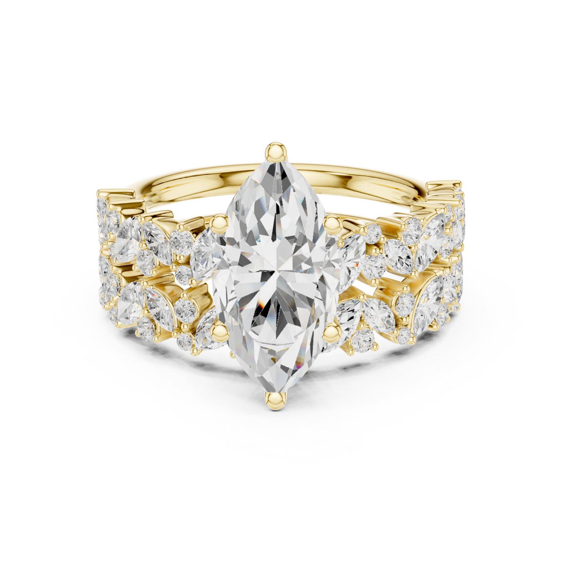 Gold Eternal Grace Blossom Band Ring Right View