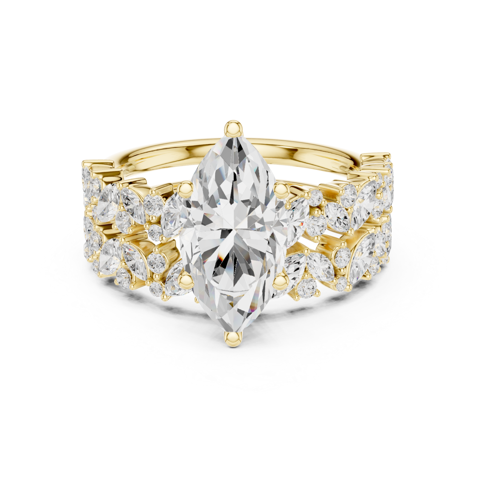  Gold Eternal Grace Blossom Band Ring Front View