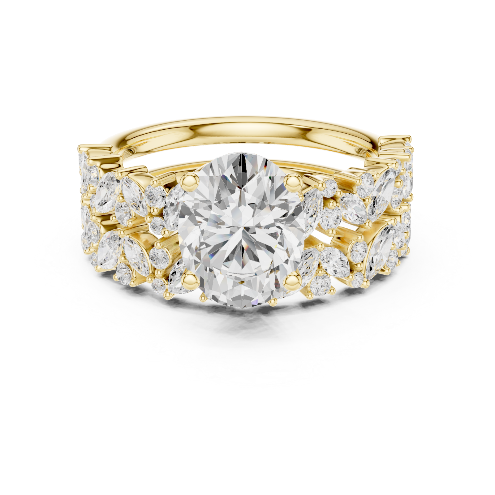  Gold Regalia Blossom Statement Ring Front View