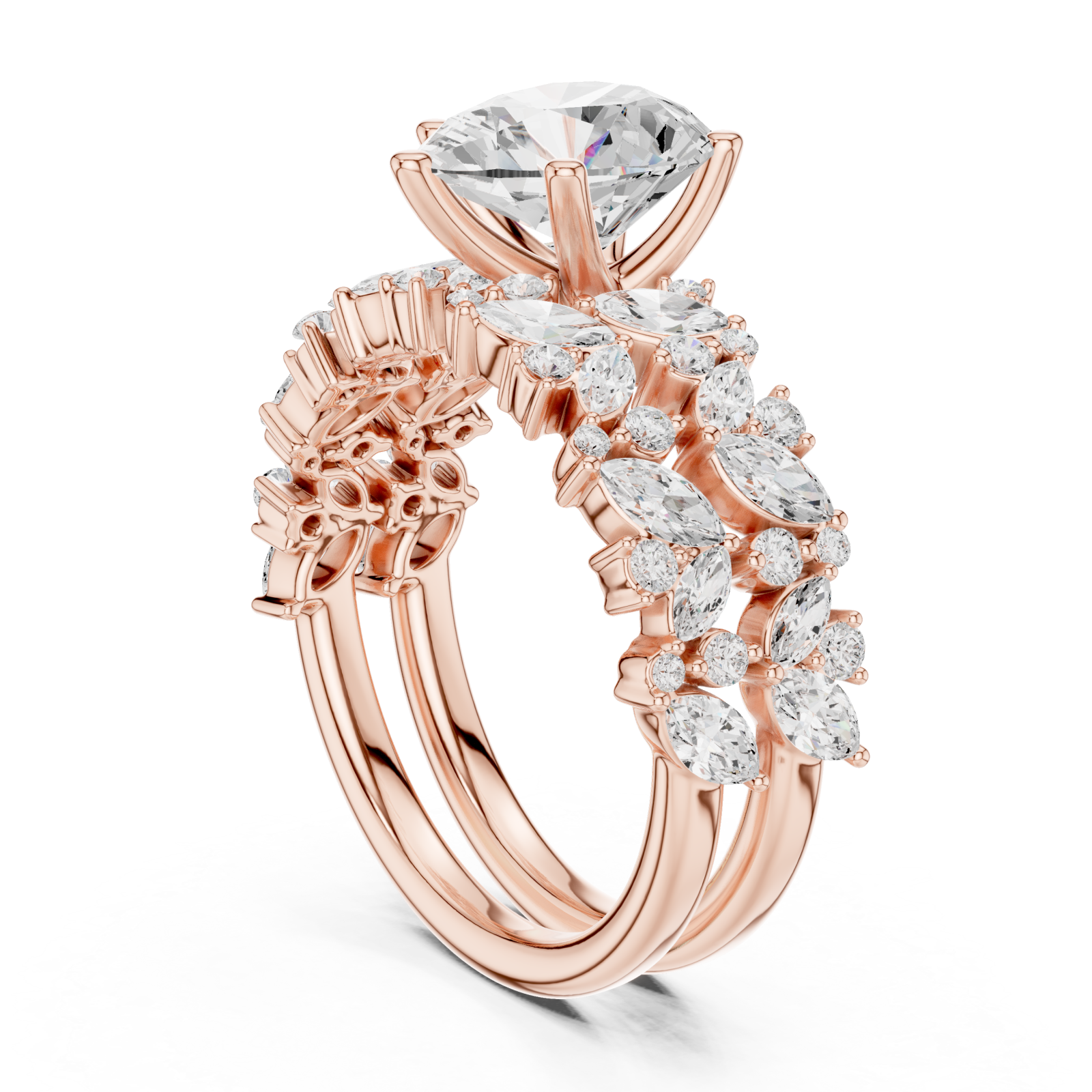  Rose Gold Vivid Symphony Promise Ring Left View