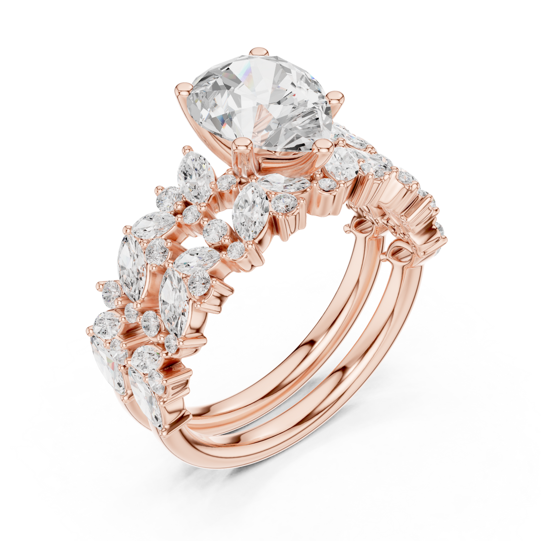  Rose Gold Vivid Symphony Promise Ring Front View