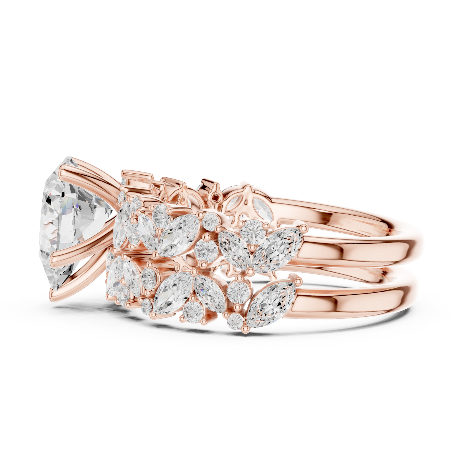 Rose Gold Vivid Symphony Promise Ring Side View