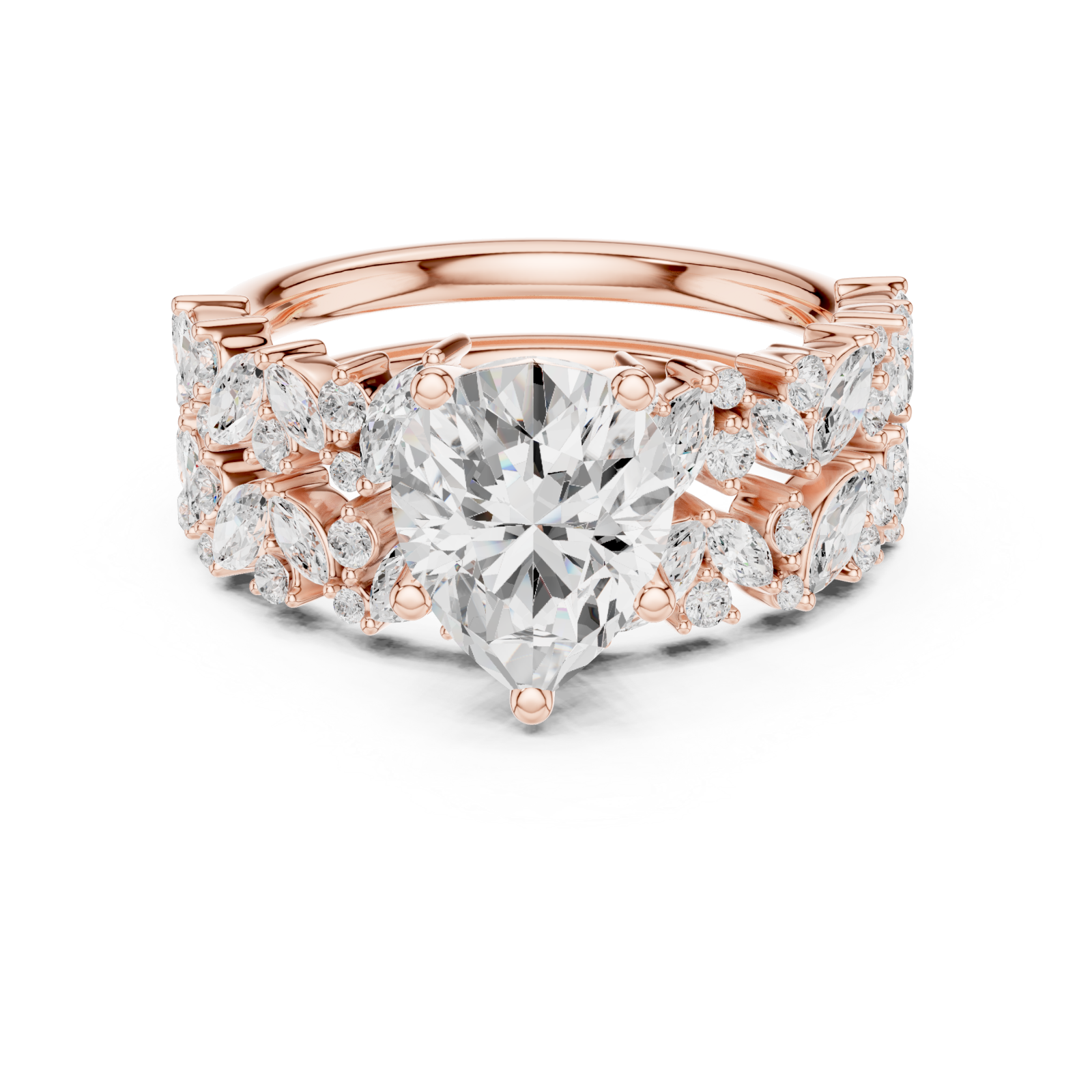  Rose Gold Vivid Symphony Promise Ring Front View