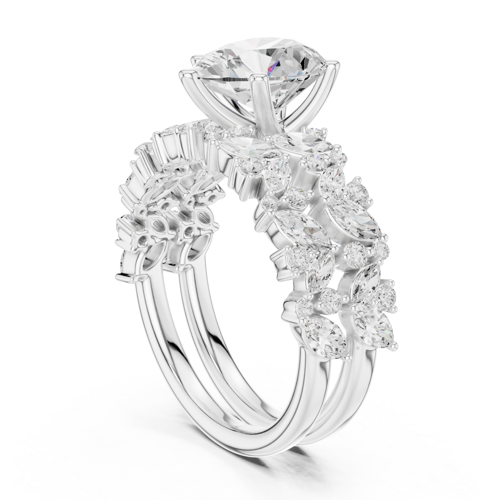 White Gold Vivid Symphony Promise Ring Left View