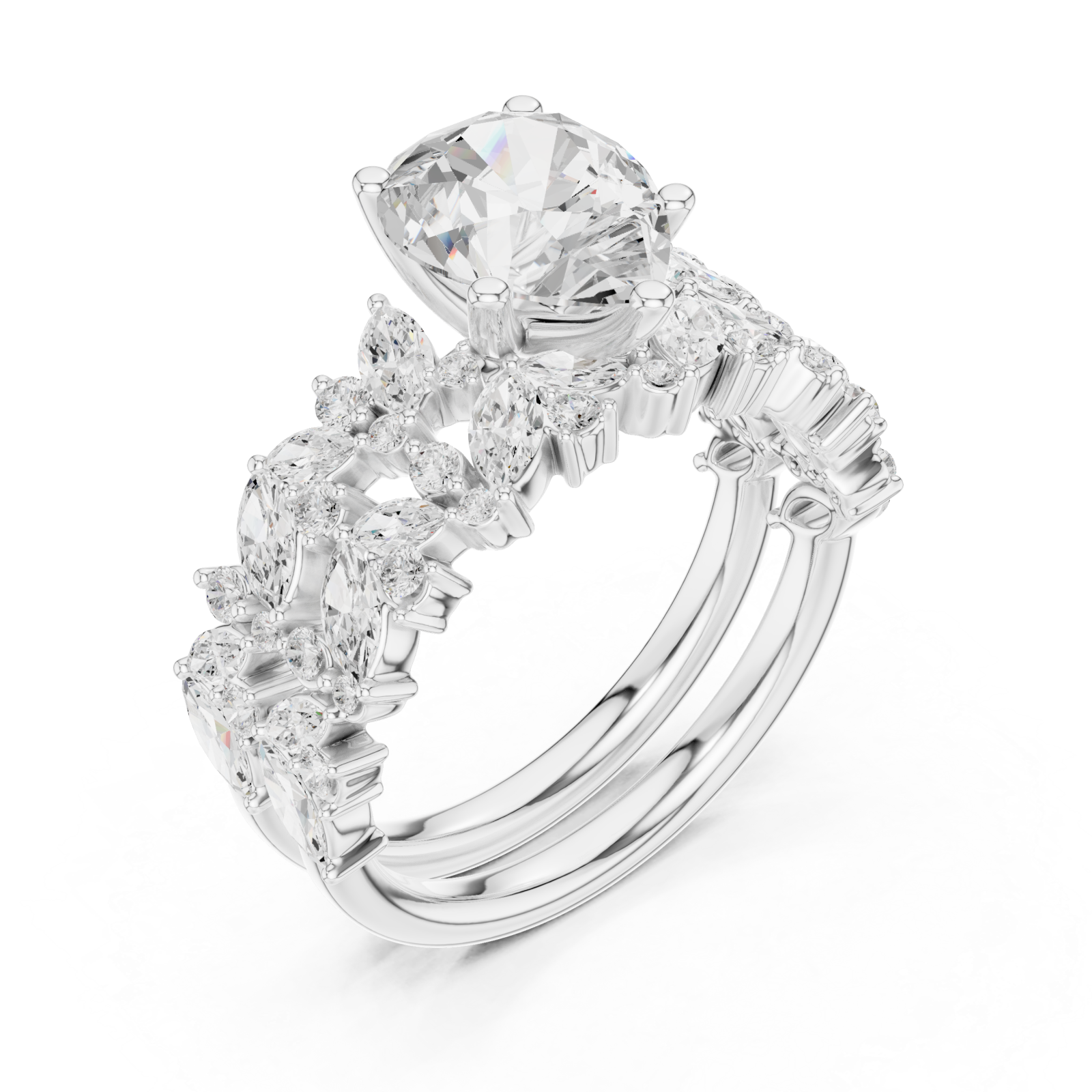  White Gold Vivid Symphony Promise Ring Right View