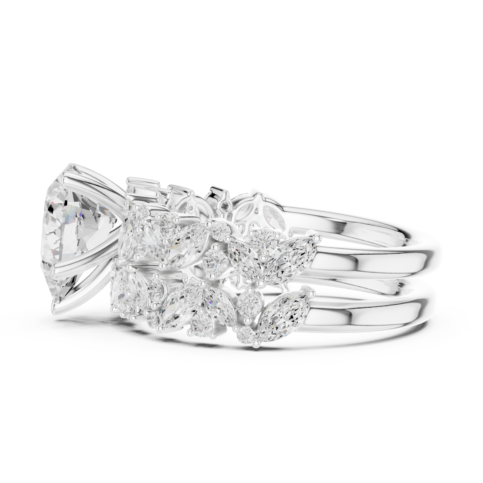  White Gold Vivid Symphony Promise Ring Side View