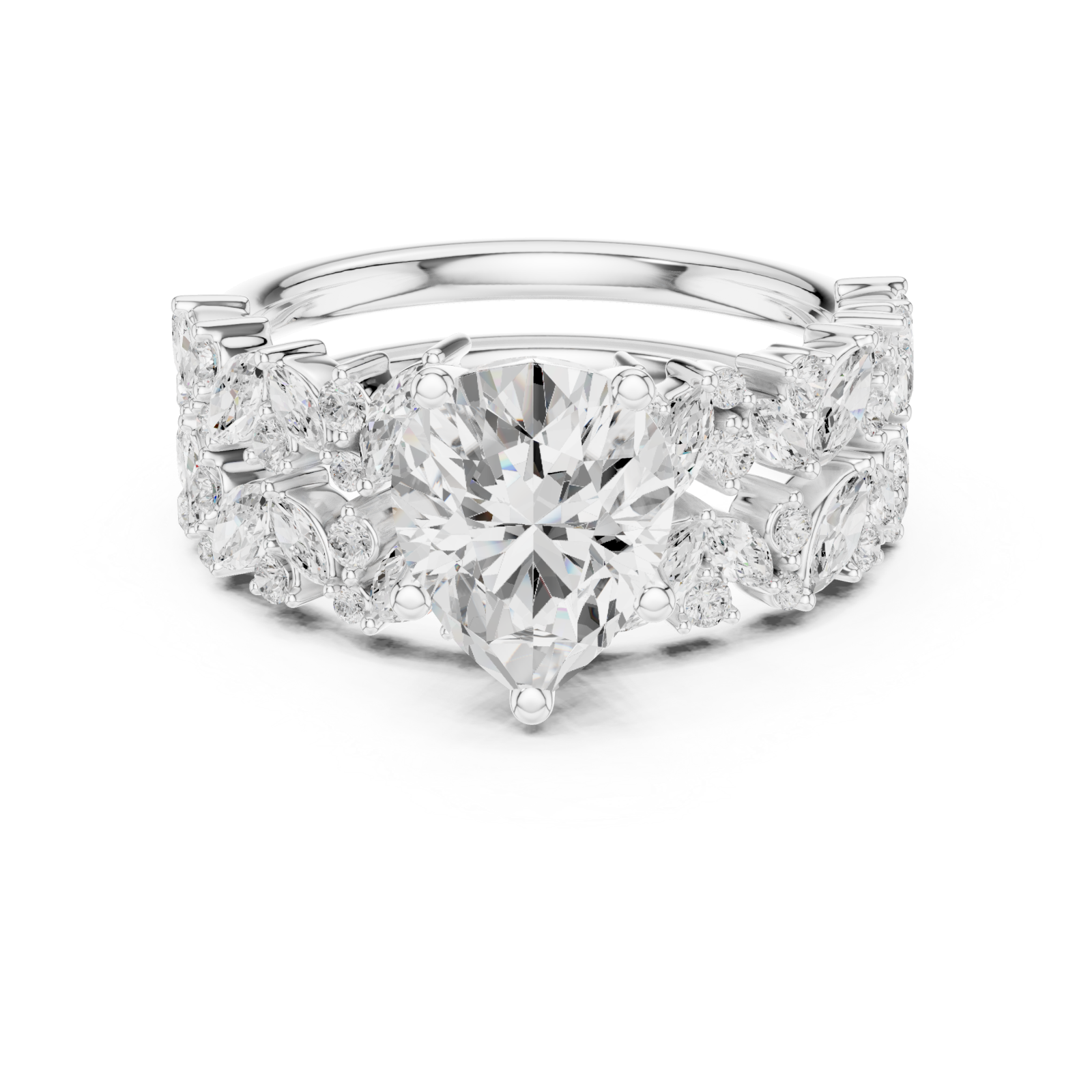  White Gold Vivid Symphony Promise Ring Front View