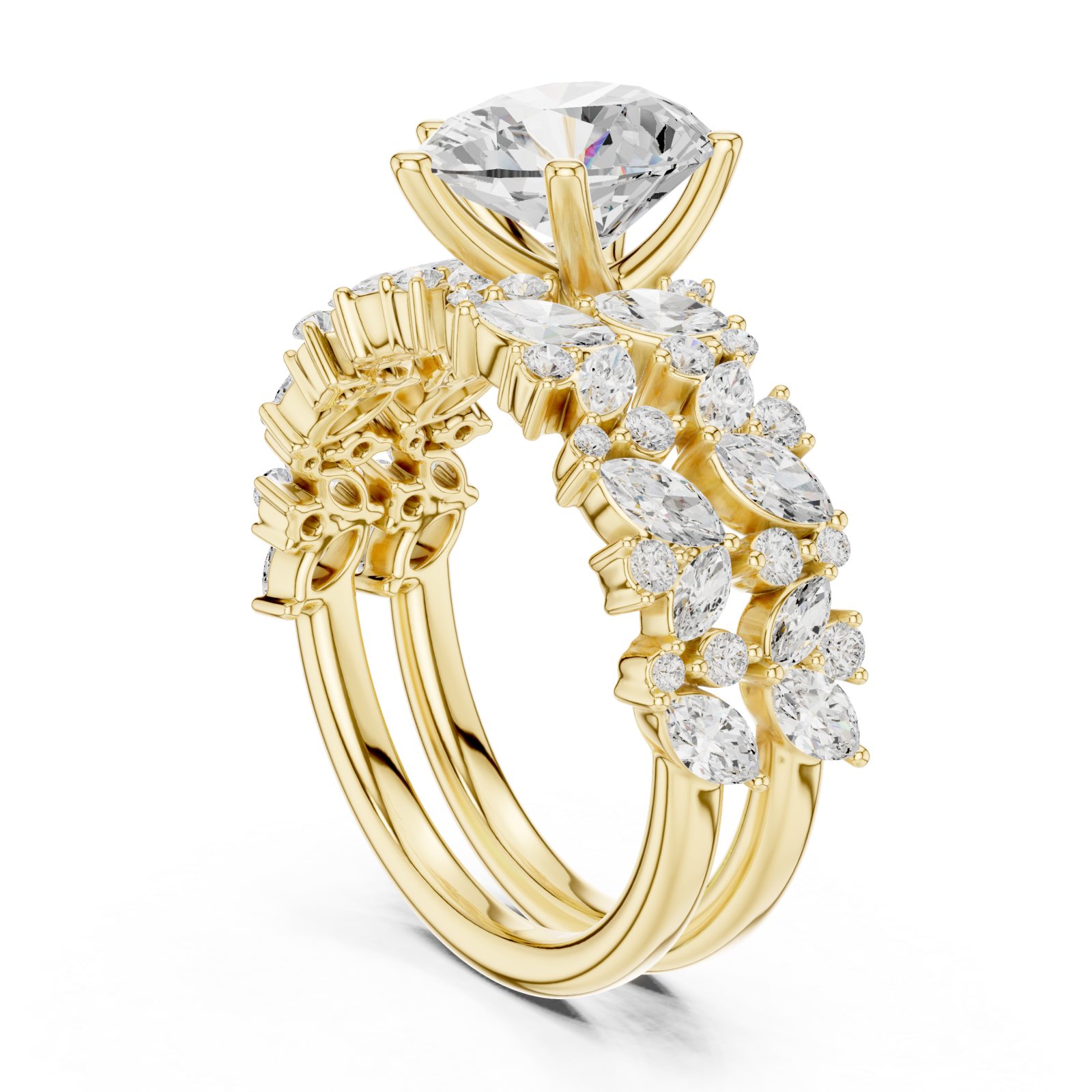  Gold Vivid Symphony Promise Ring Left View